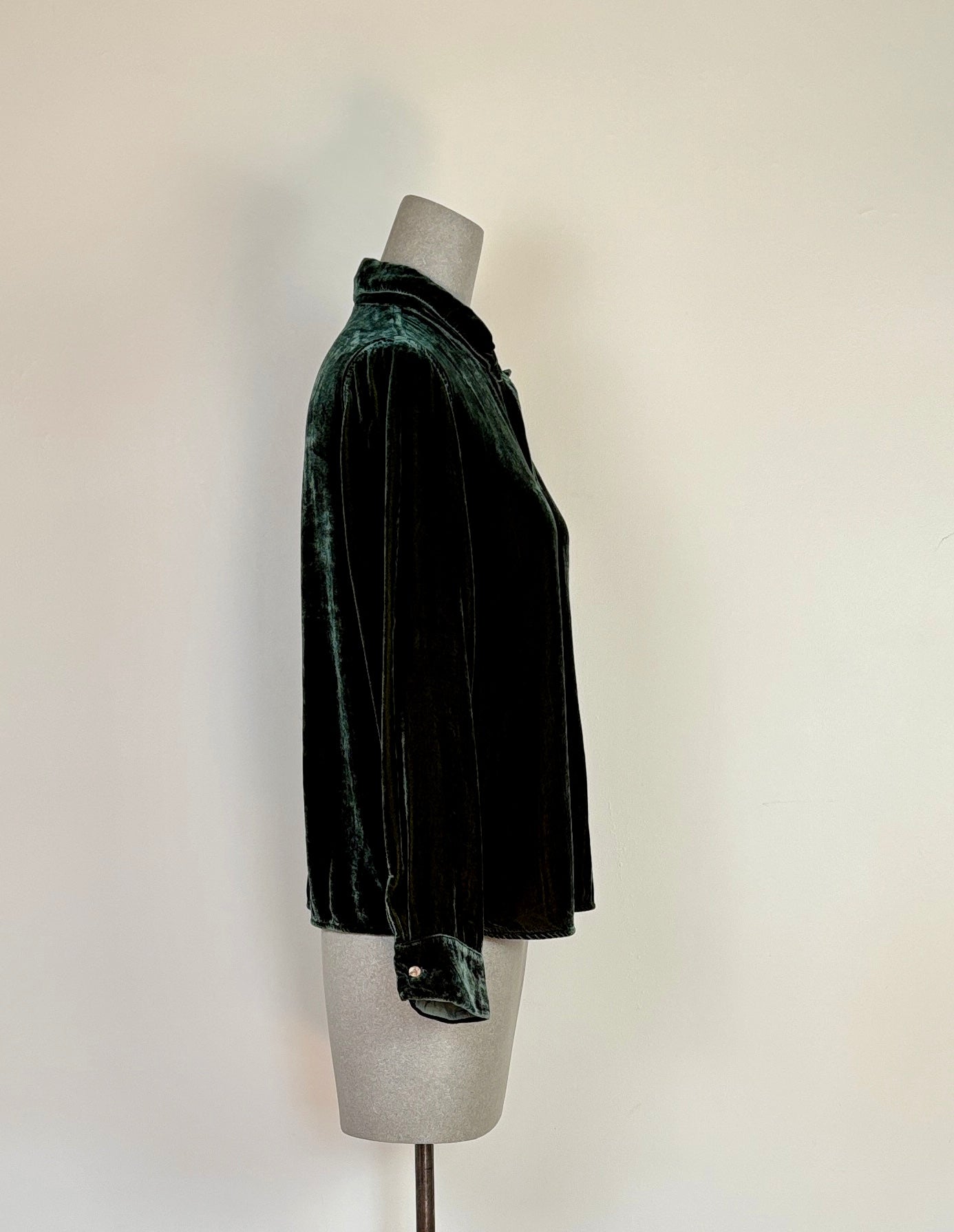 Cut Loose  ~  Velvet Fitted Shirt - Succulent