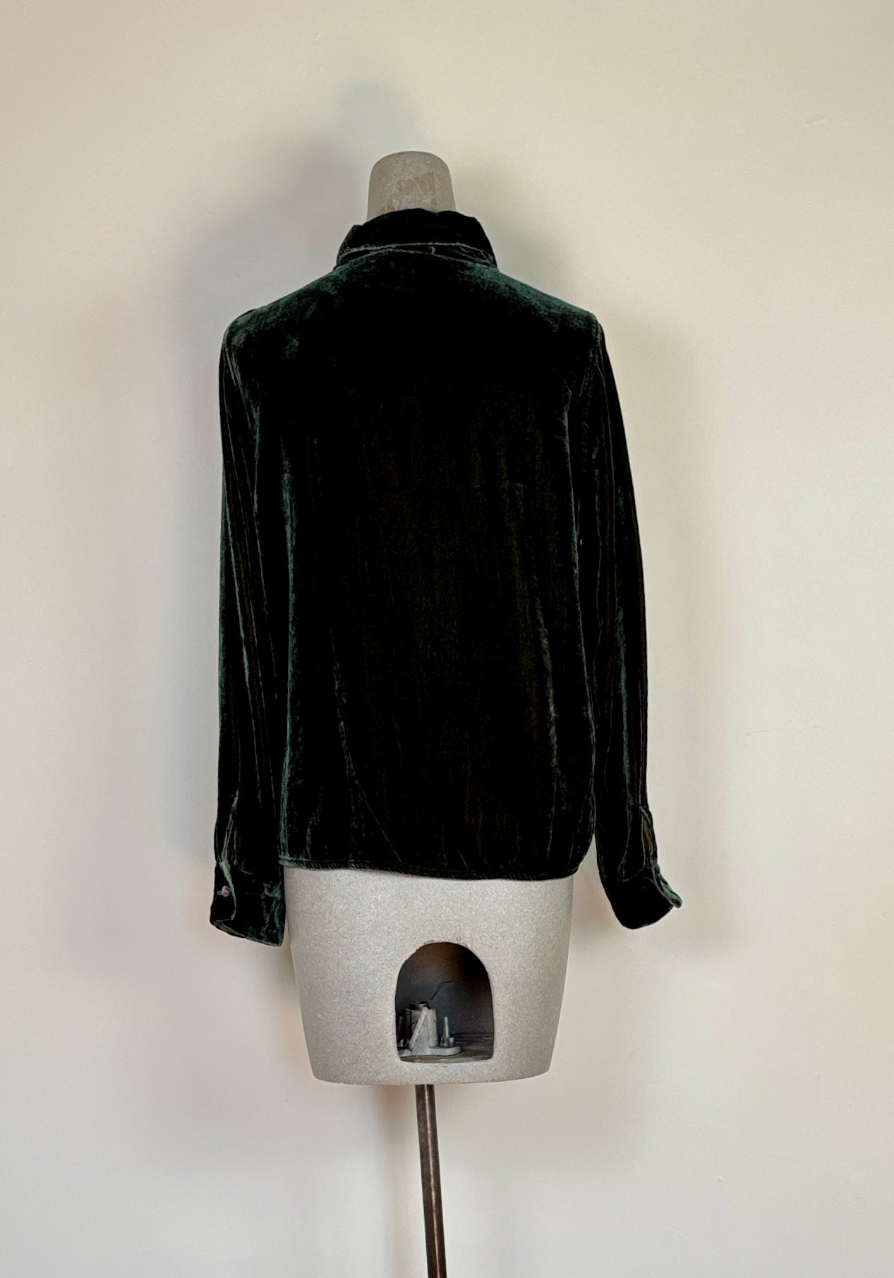 Cut Loose  ~  Velvet Fitted Shirt - Succulent