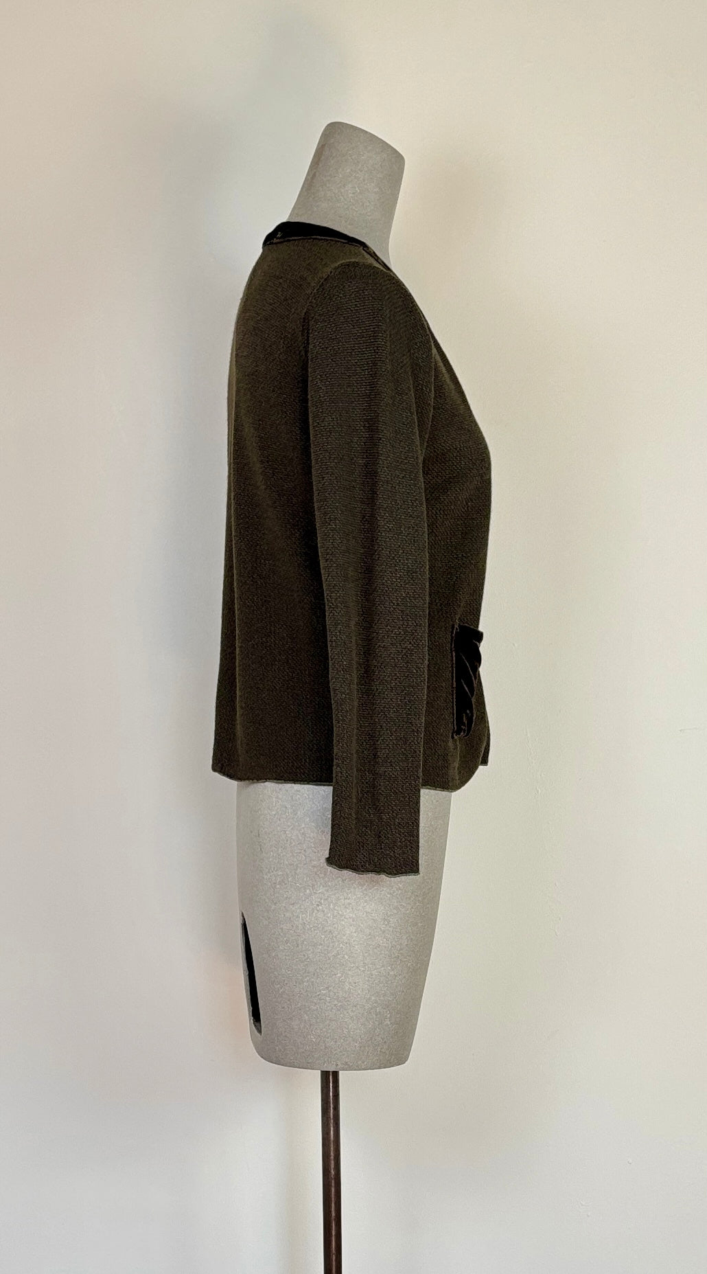 Cut Loose  ~  Crop Pocket Cardigan - Kelp