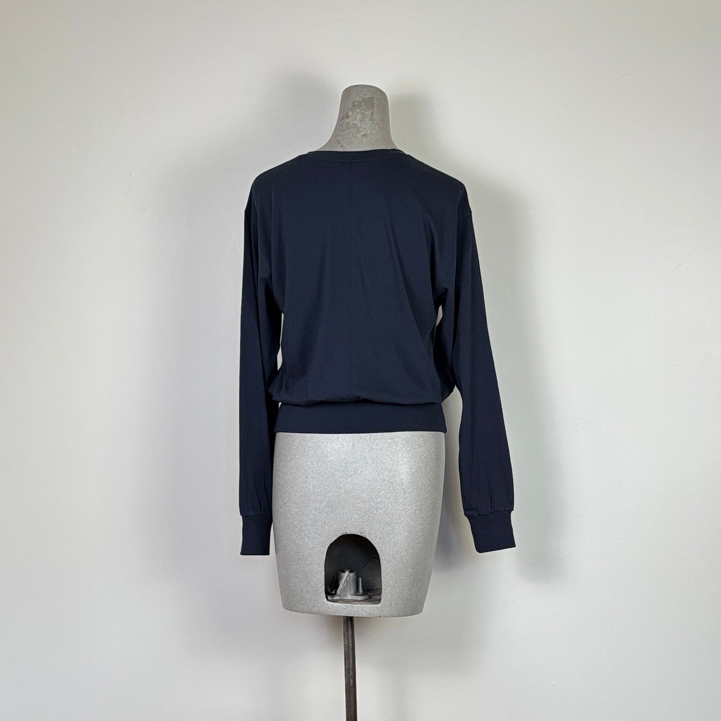 Lilla P. ~  Ribbed Trim Easy Crew - Navy