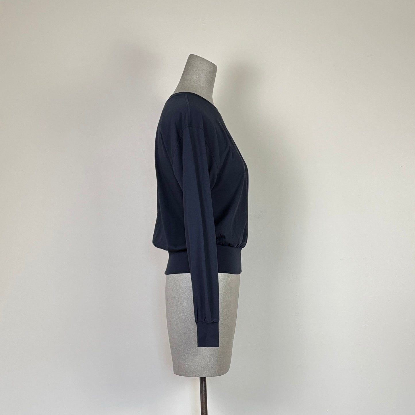 Lilla P. ~  Ribbed Trim Easy Crew - Navy