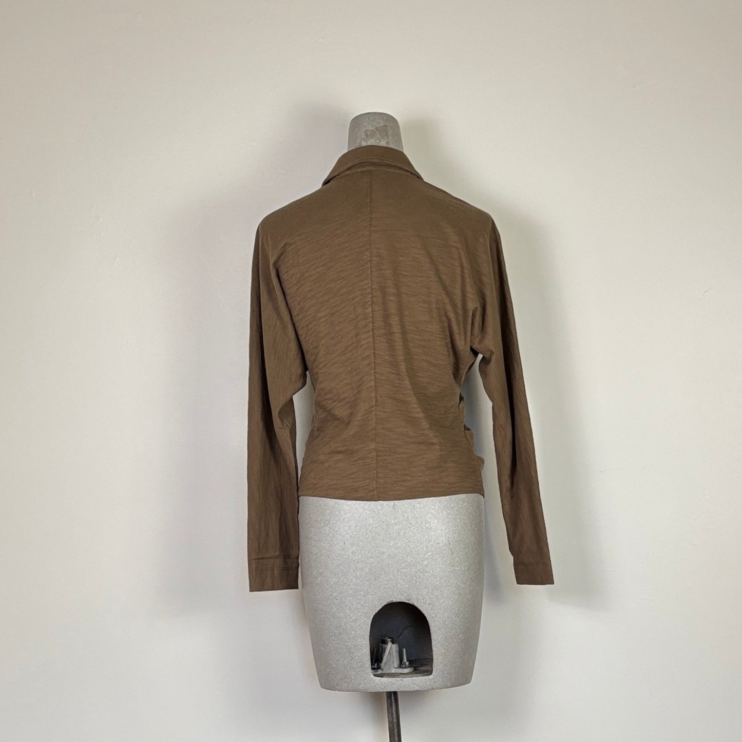 Lilla P. ~  Side Pleat Button Down - Truffle