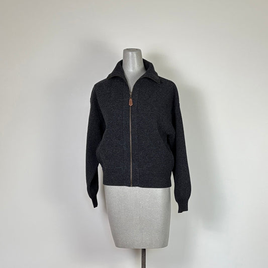 Lilla P. ~  Zip Front Bomber - Graphite