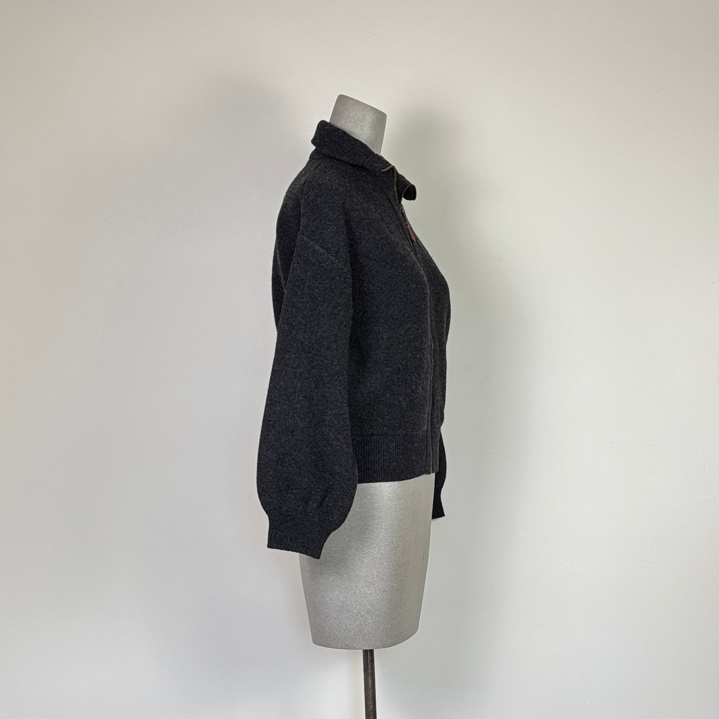 Lilla P. ~  Zip Front Bomber - Graphite