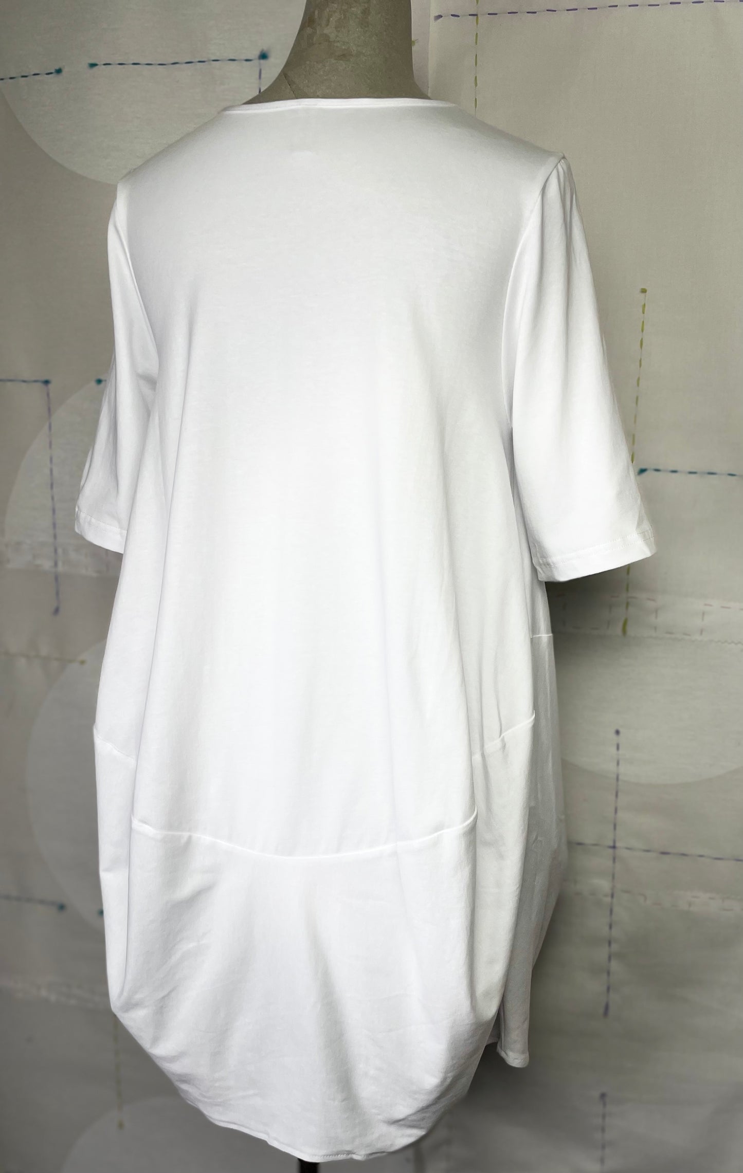KnitKnit ~ Elbow Sleeve Tunic Tee - Bianco