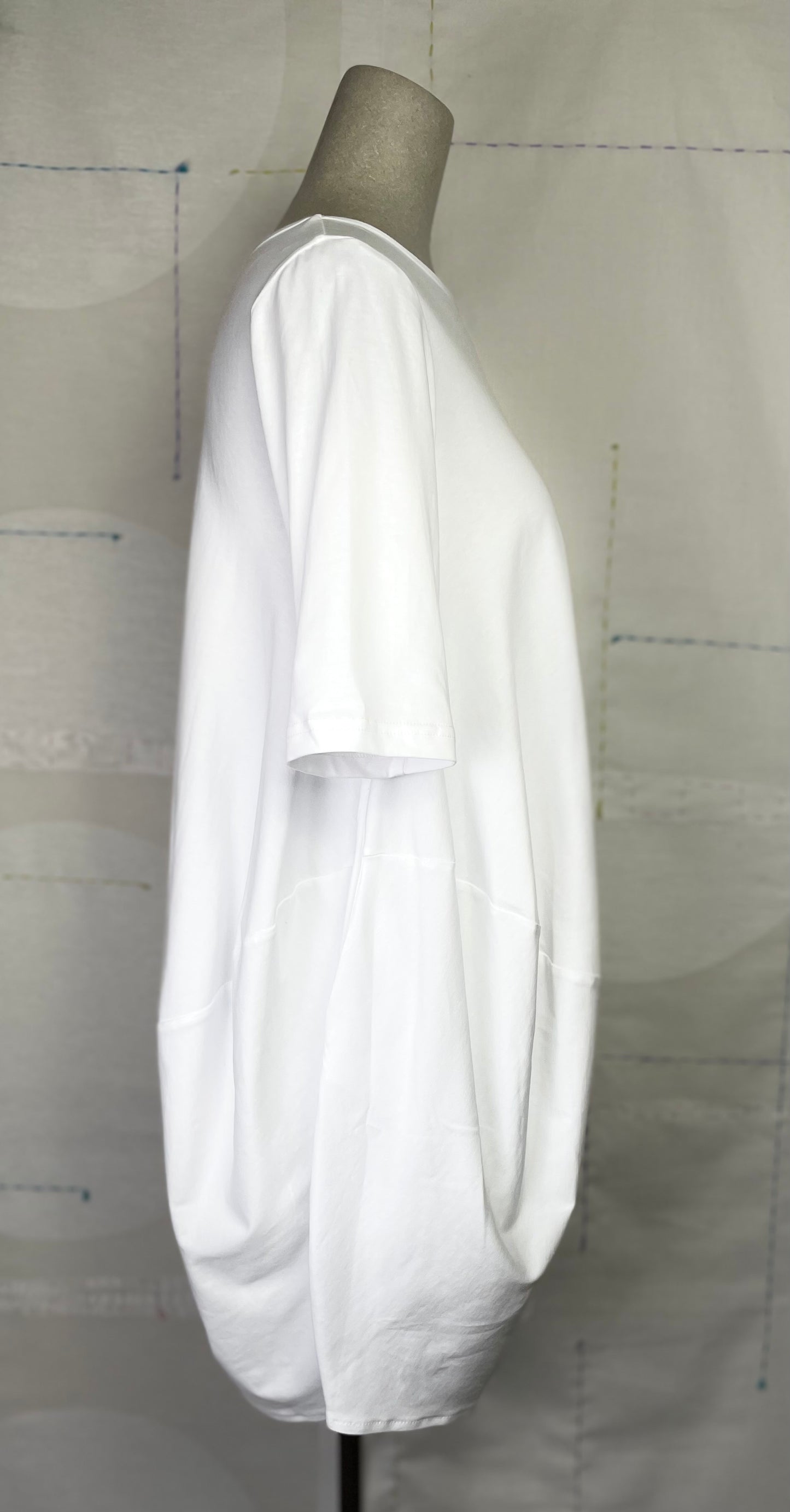 KnitKnit ~ Elbow Sleeve Tunic Tee - Bianco
