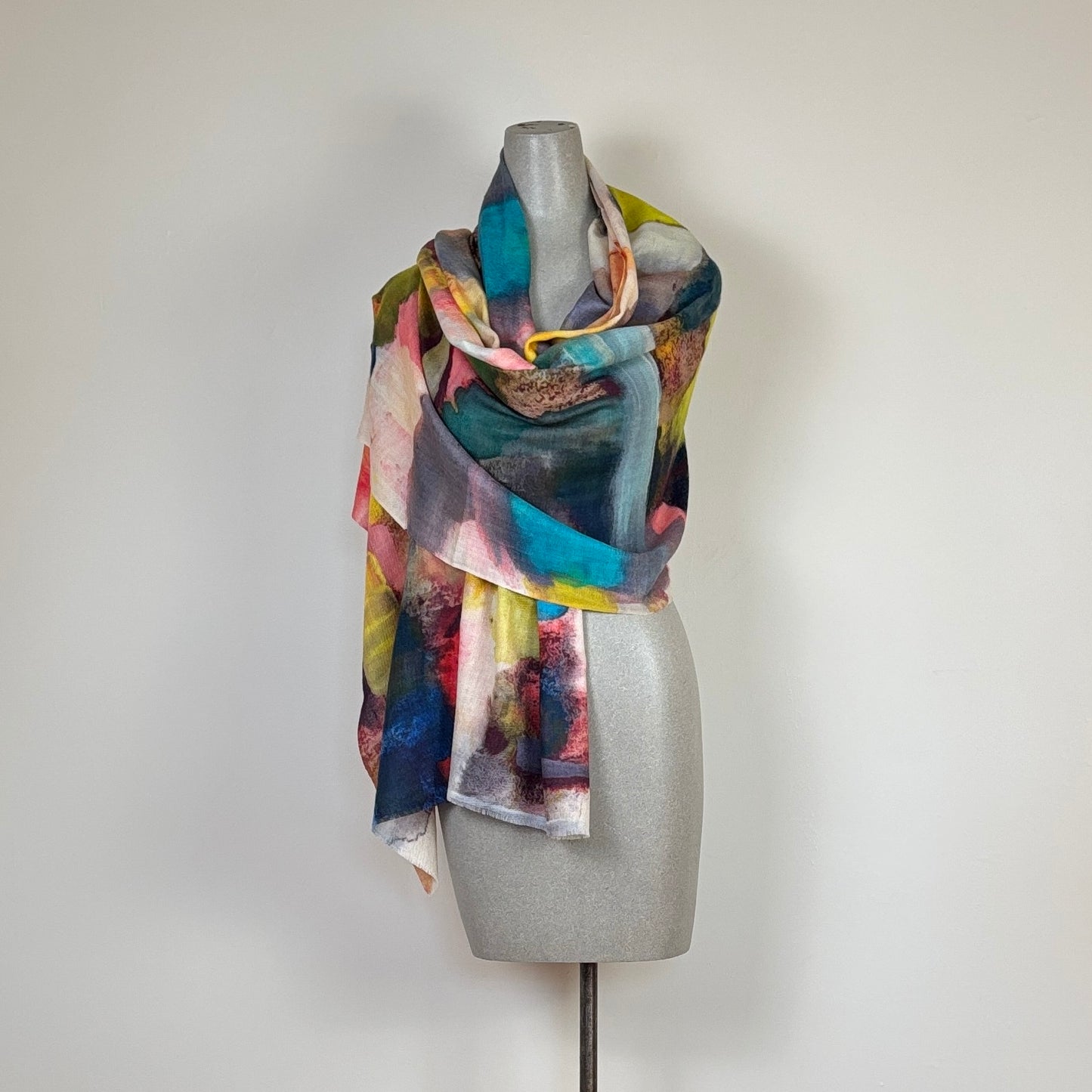 MSquare  ~  Printed Cashmere Scarf - Multi Abstract