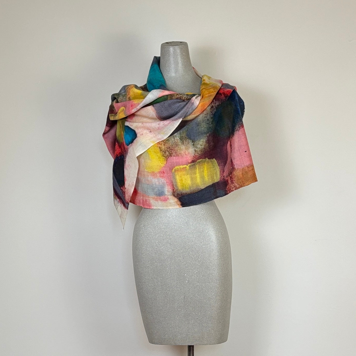 MSquare  ~  Printed Cashmere Scarf - Multi Abstract