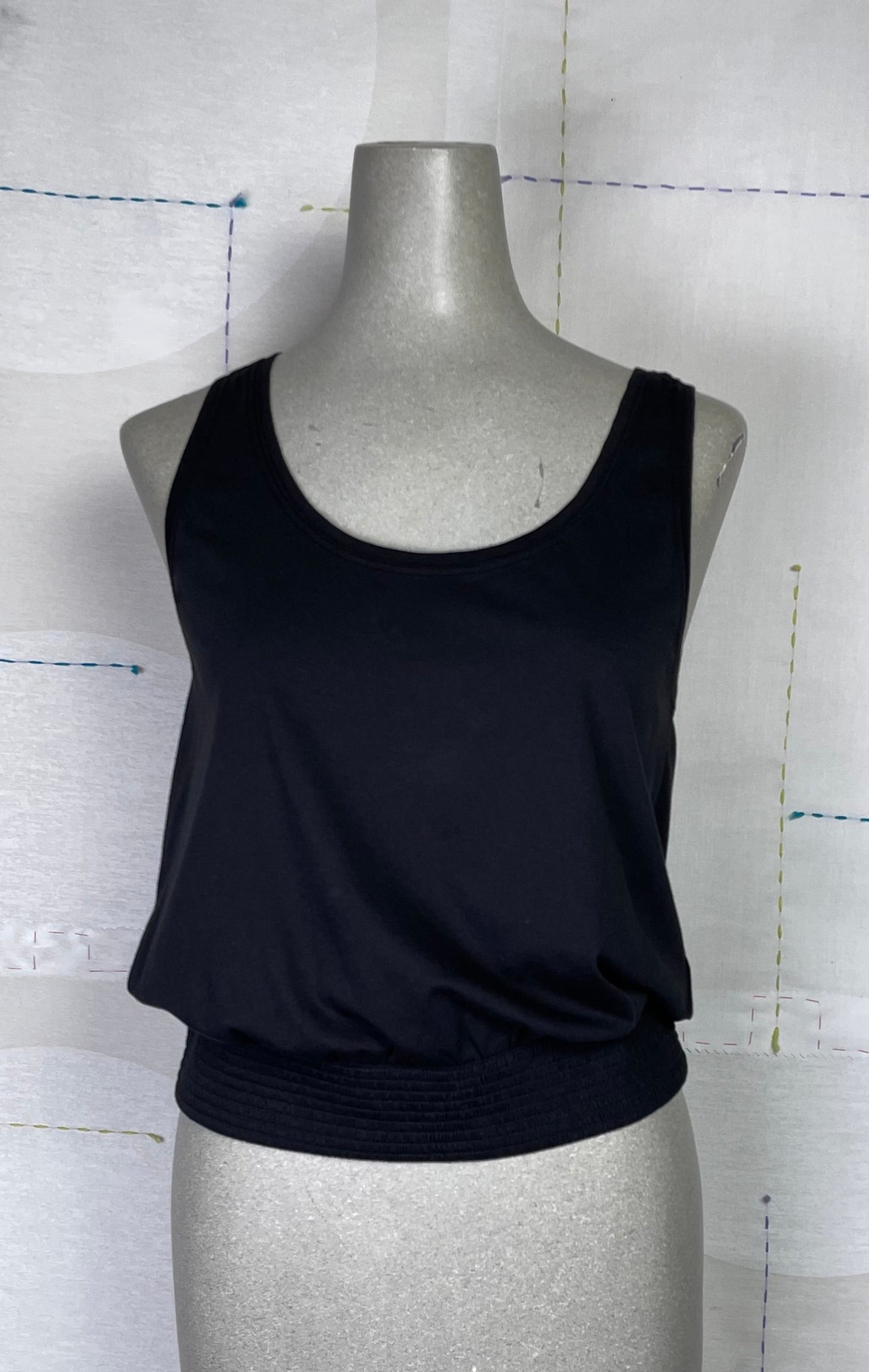 Lilla P. ~ Smocked Hem Tank - Black