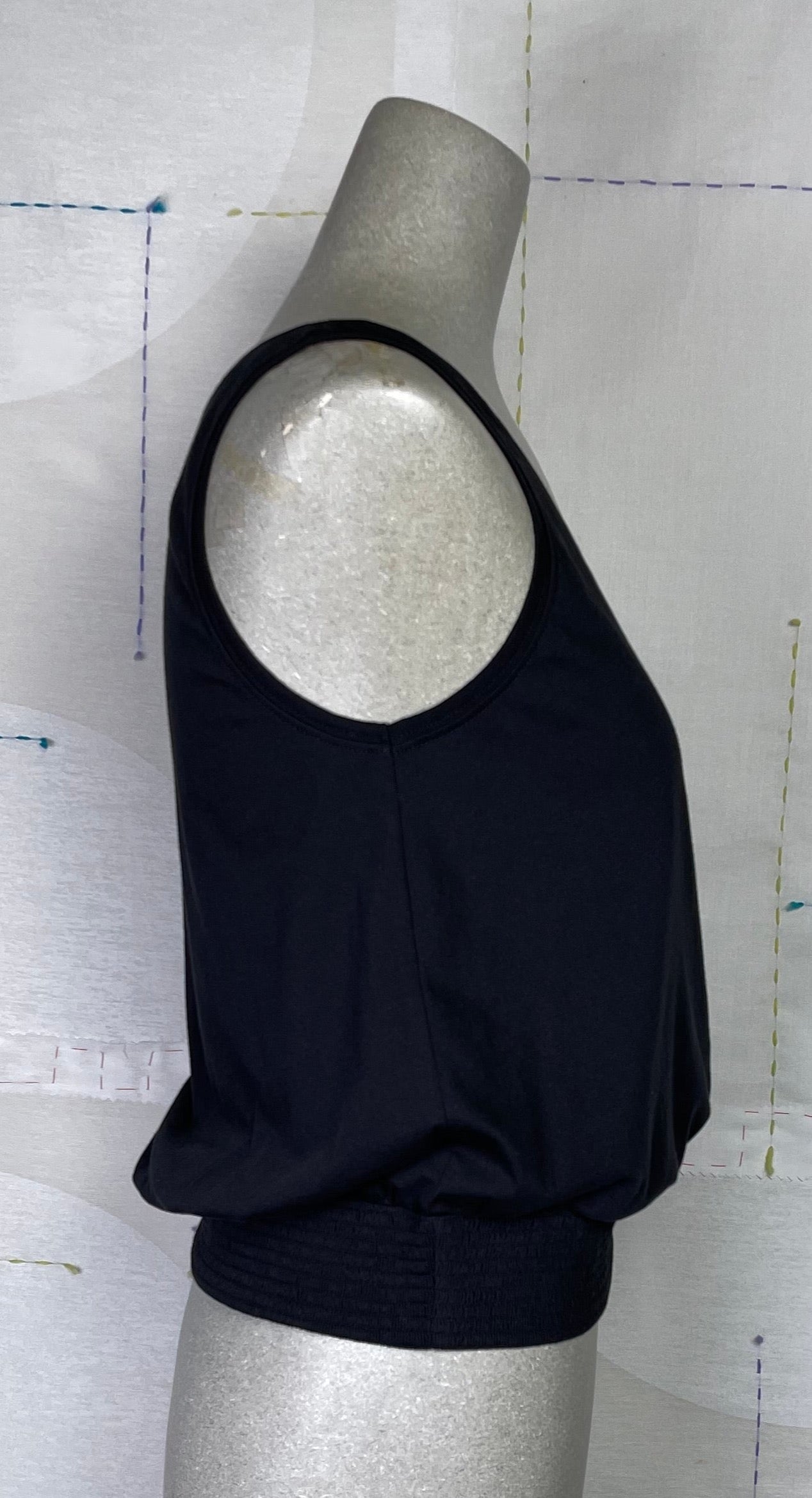 Lilla P. ~ Smocked Hem Tank - Black