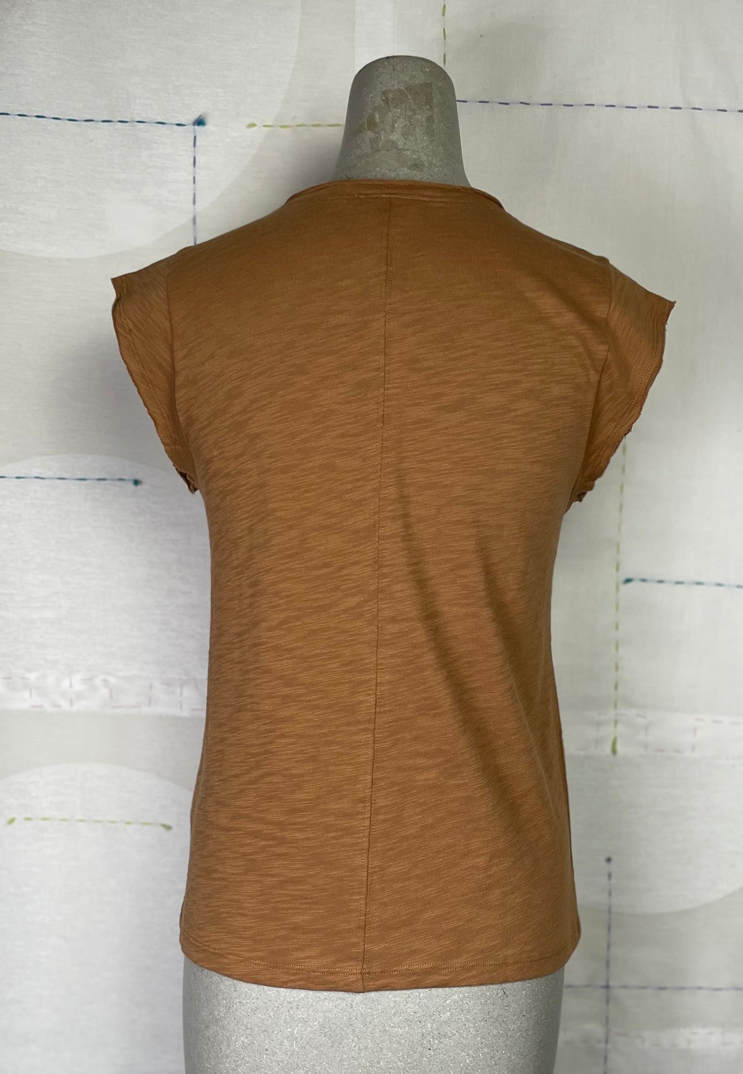 Lilla P. ~ Cap Sleeve V-Neck - Russet