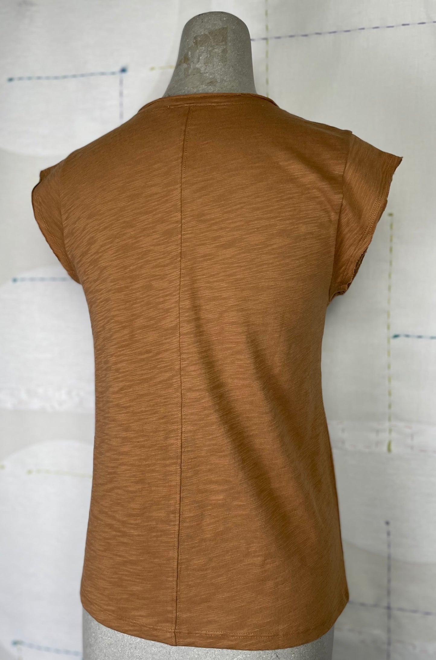 Lilla P. ~ Cap Sleeve V-Neck - Russet