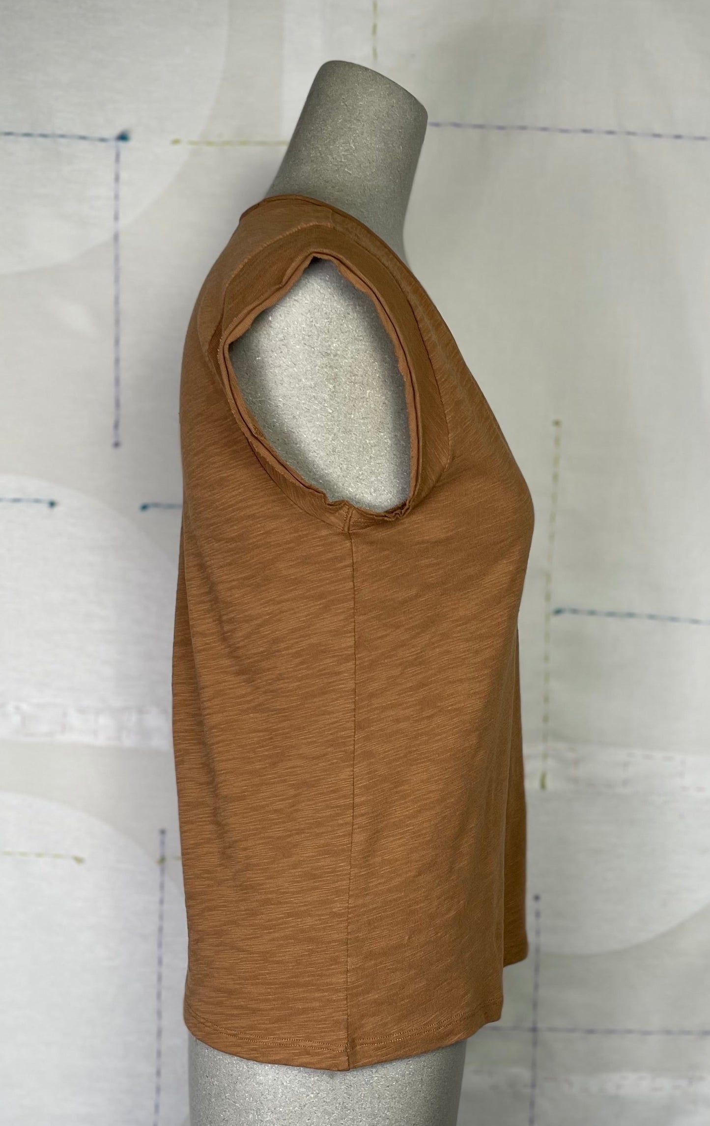 Lilla P. ~ Cap Sleeve V-Neck - Russet