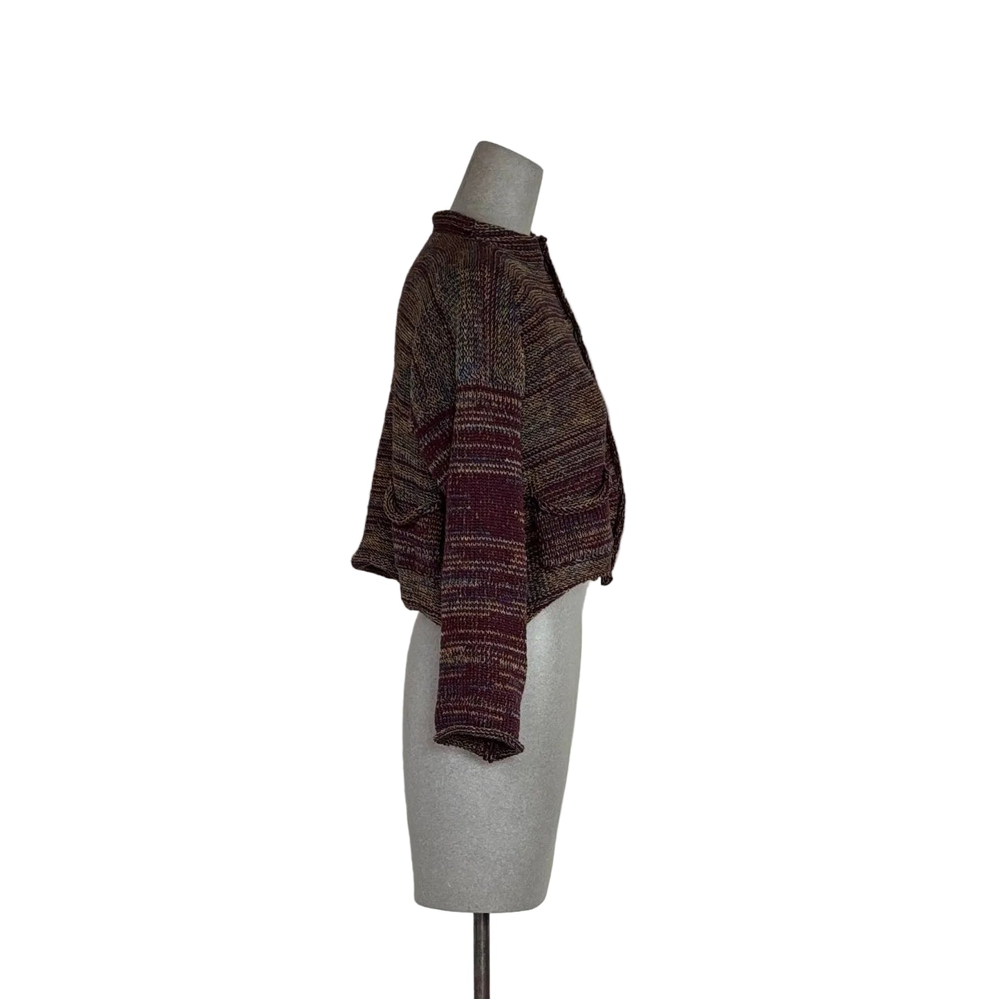 Paper Temples ~ Tiger Crop Cardigan - Merlot
