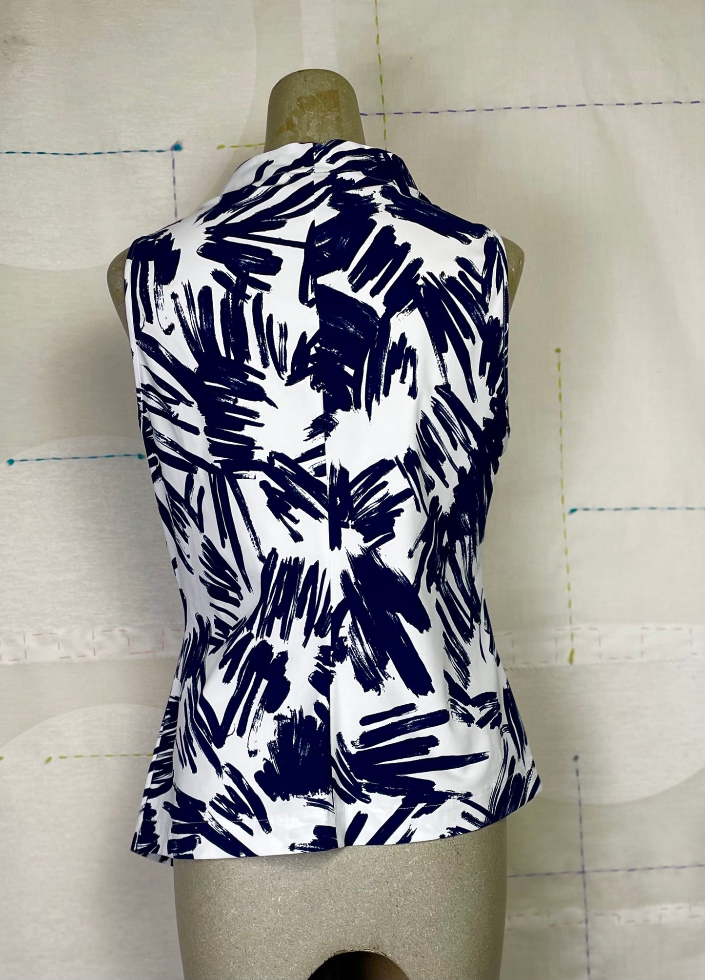 Porto ~ Sicily Top - Prussian Flutter Print