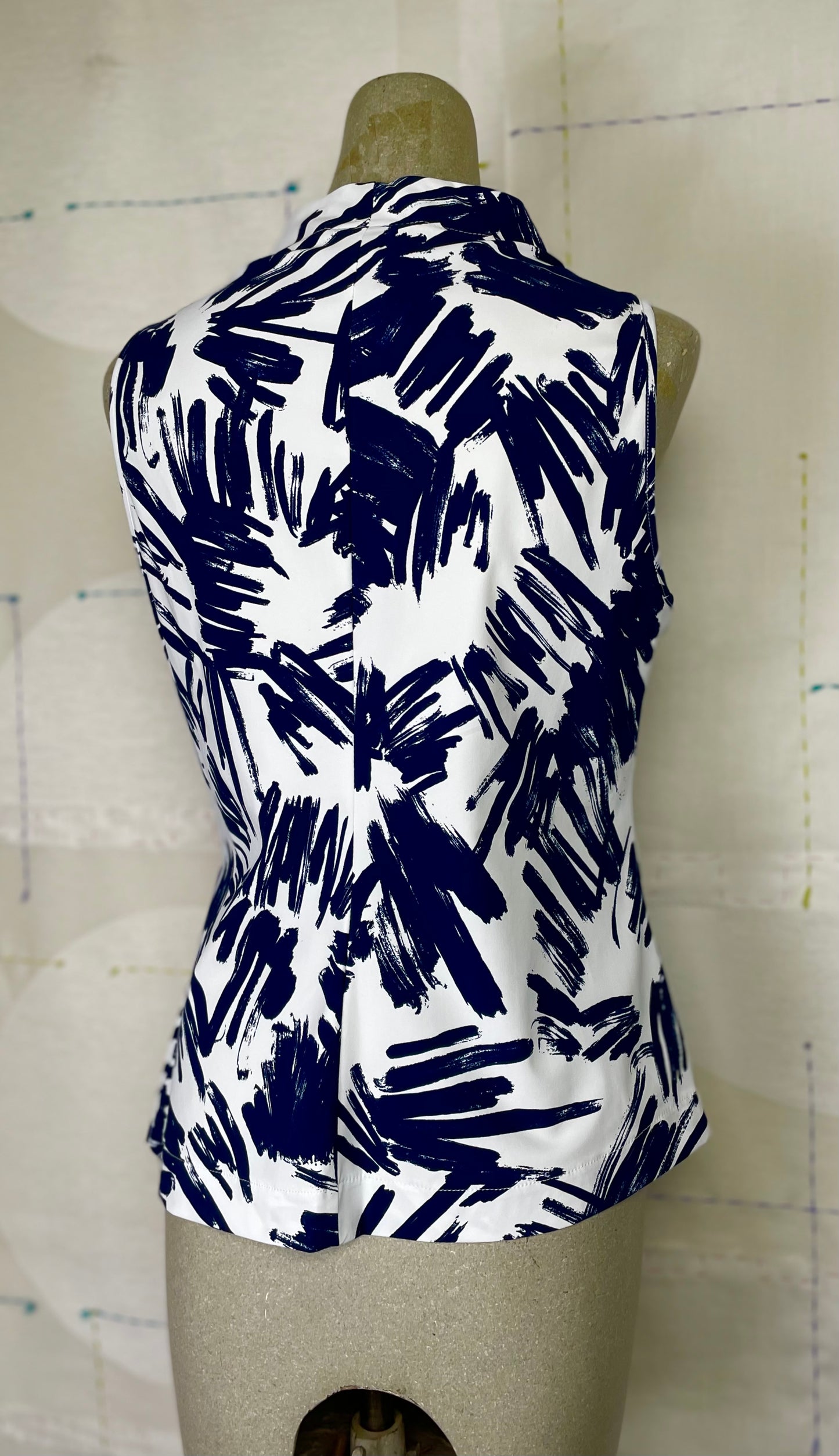 Porto ~ Sicily Top - Prussian Flutter Print