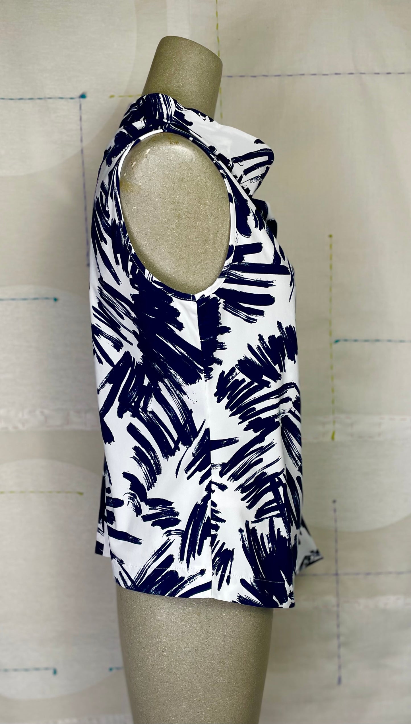 Porto ~ Sicily Top - Prussian Flutter Print