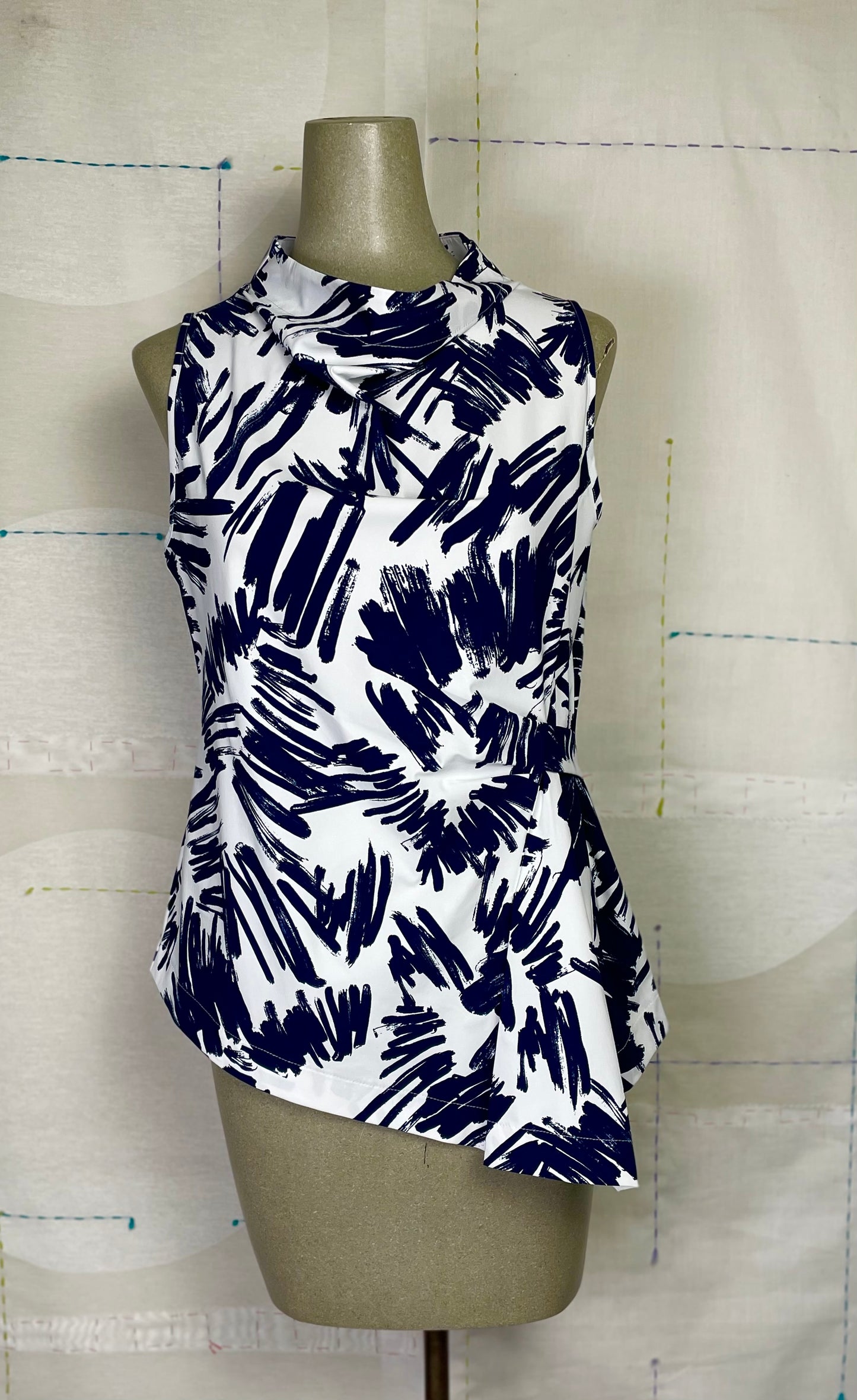 Porto ~ Sicily Top - Prussian Flutter Print