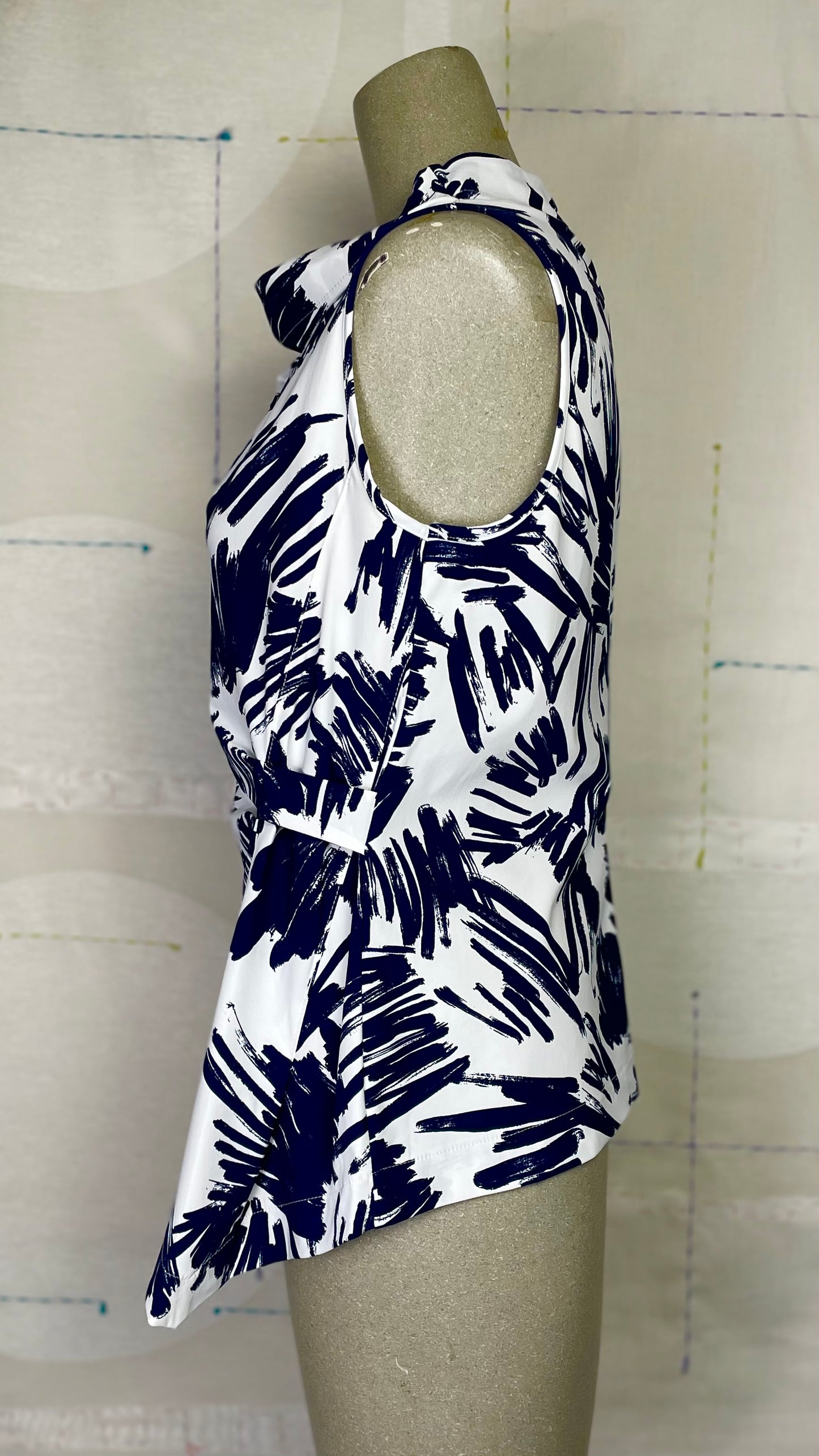 Porto ~ Sicily Top - Prussian Flutter Print