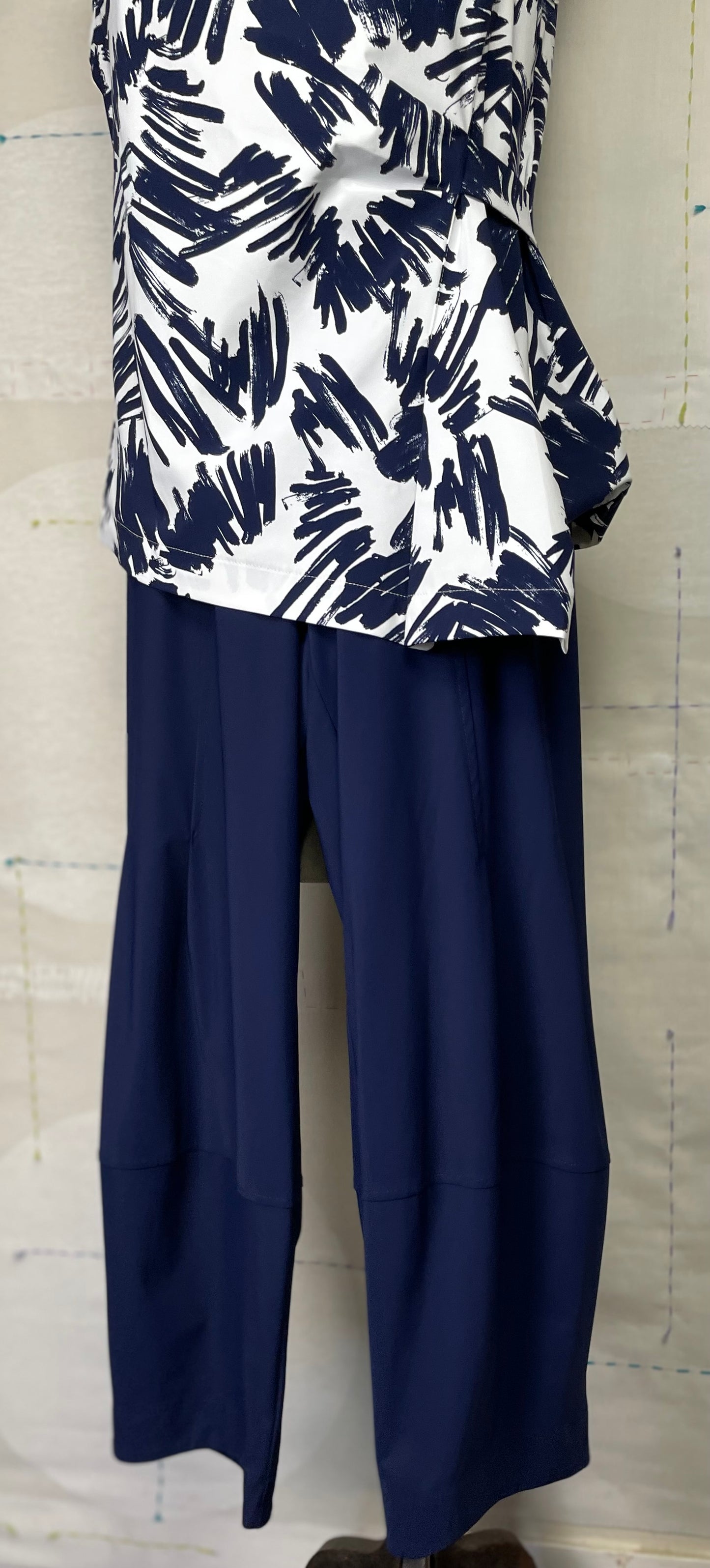 Porto ~ Sicily Top - Prussian Flutter Print