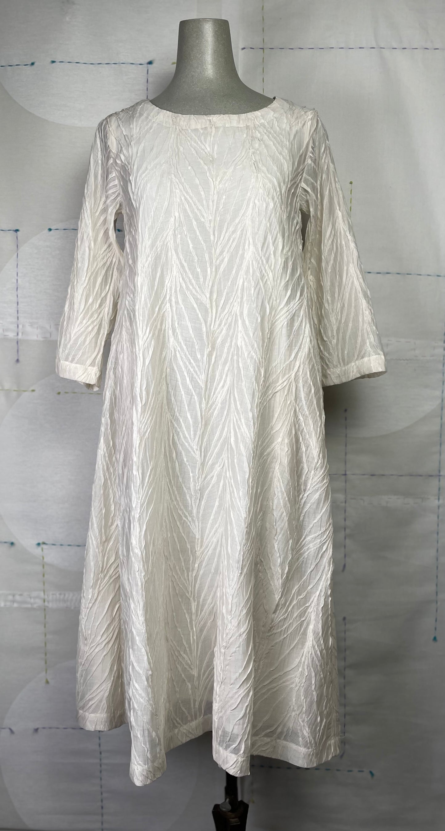 Neeru Kumar ~ Sheer Embroidered Dress with Slip - White/White