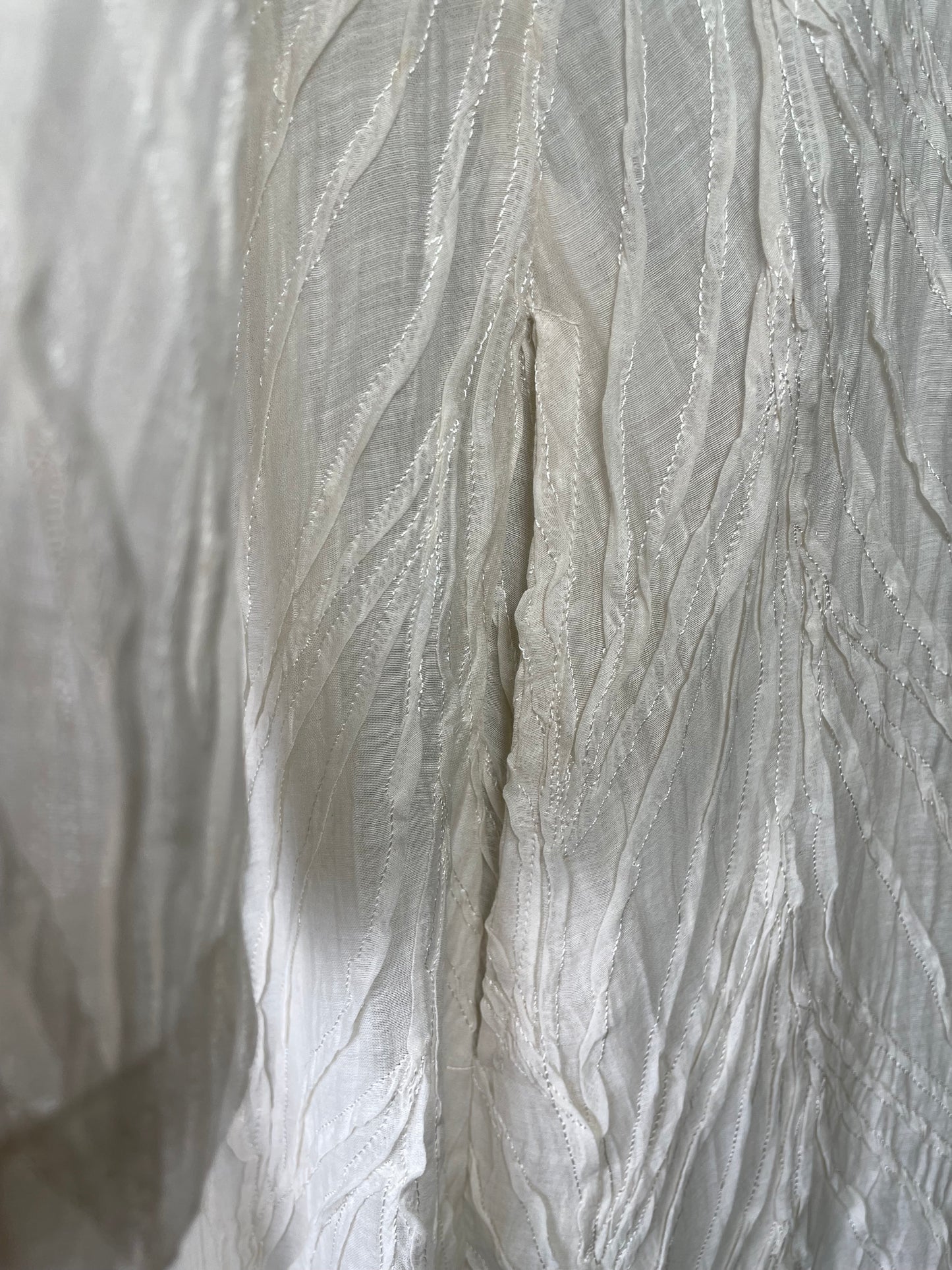 Neeru Kumar ~ Sheer Embroidered Dress with Slip - White/White