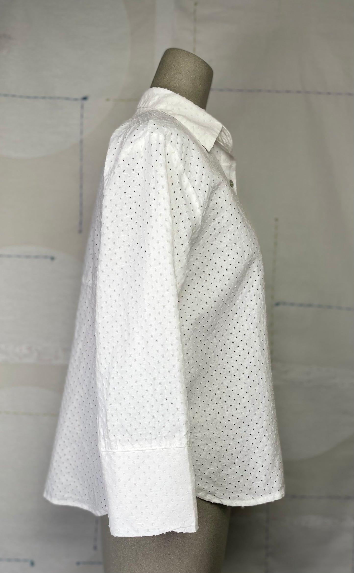 Cut Loose ~ Pinhole Crop Easy Shirt - Laundered