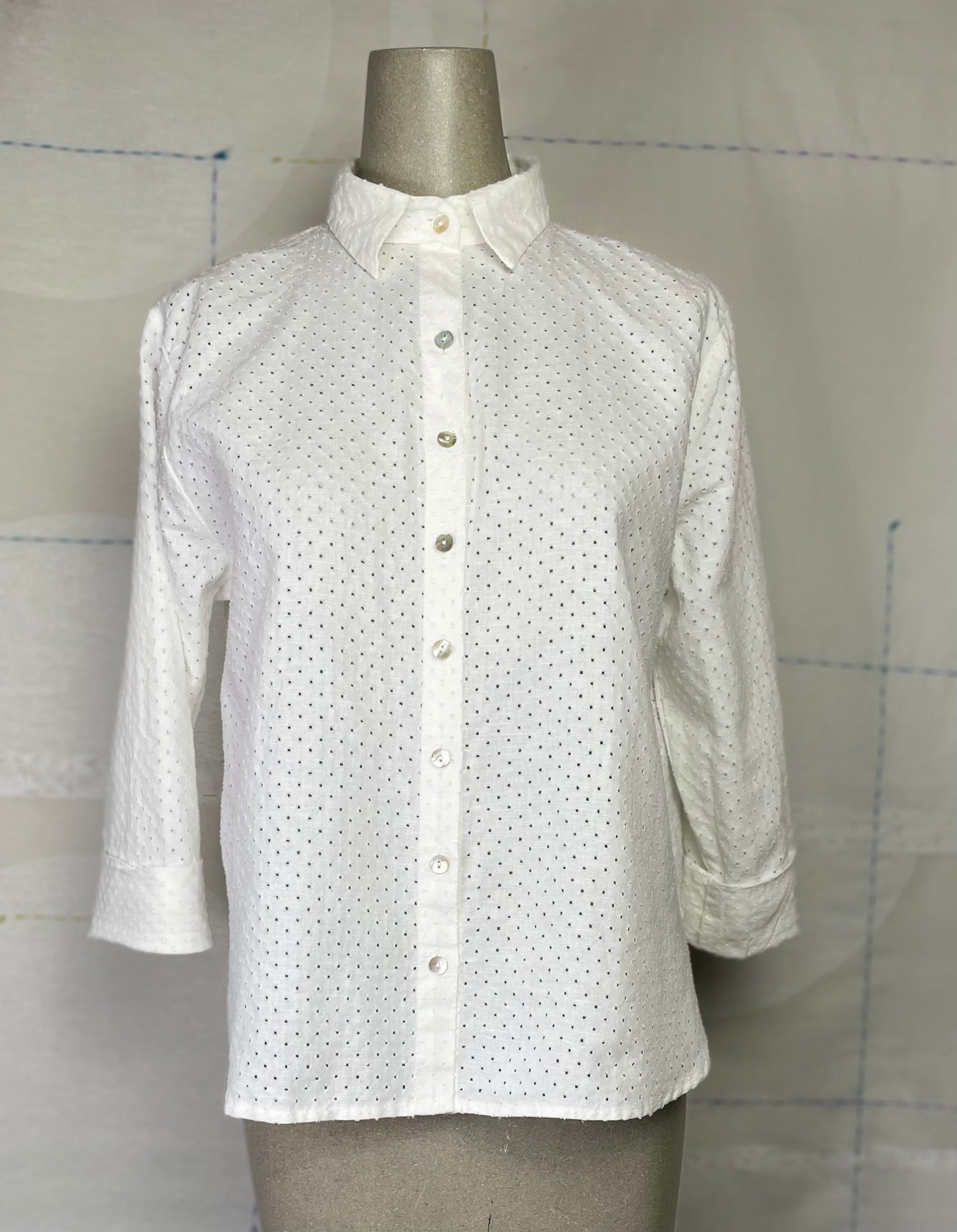Cut Loose ~ Pinhole Crop Easy Shirt - Laundered
