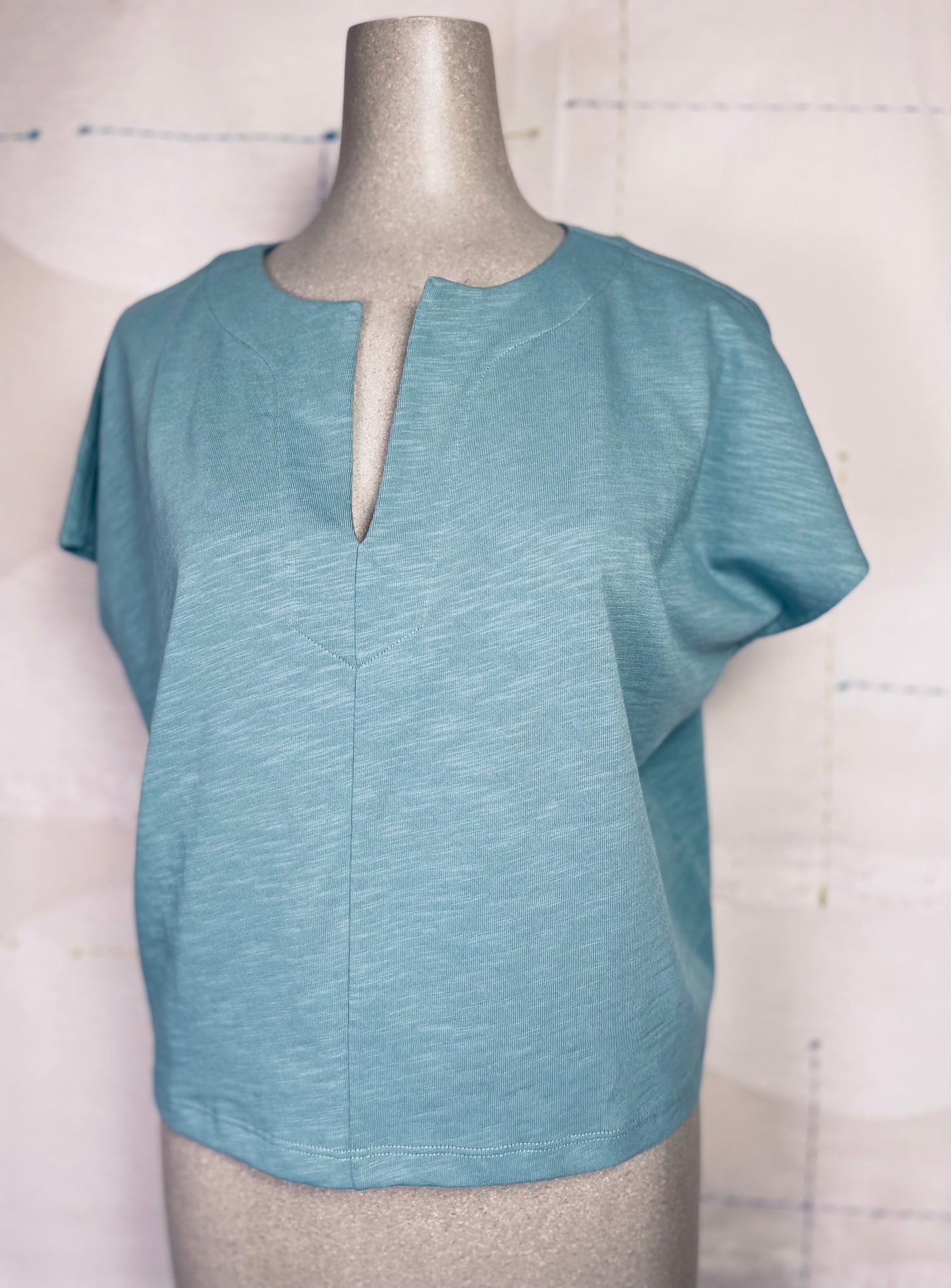 Lilla P. ~ Split Neck Dolman Wedge - Seagreen