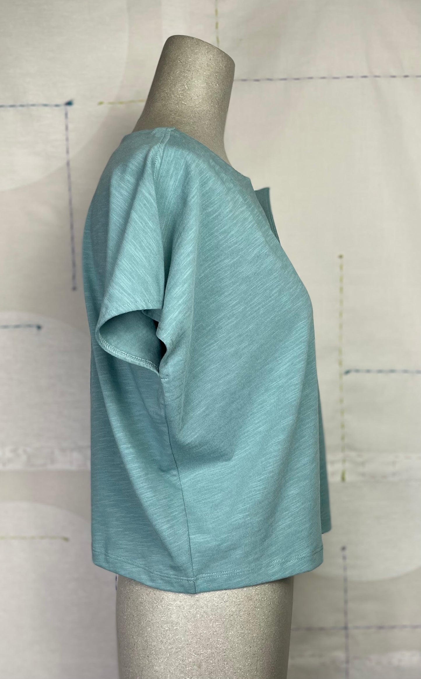 Lilla P. ~ Split Neck Dolman Wedge - Seagreen