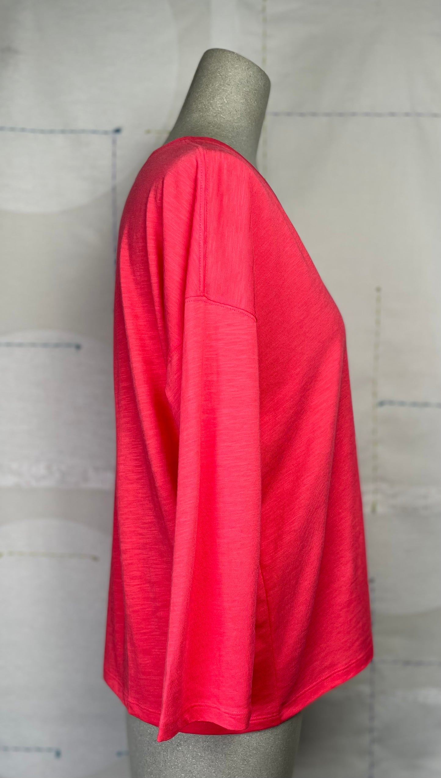Lilla P. ~ Easy V-Neck Henley - Flamingo