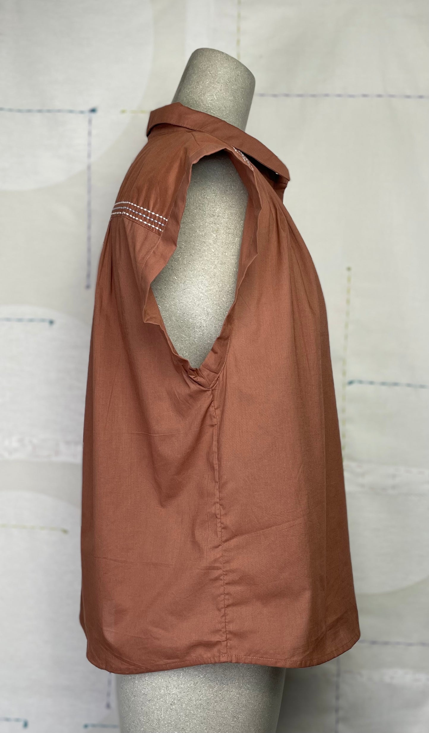 Lilla P. ~ Easy Yoke Blouse - Burnt Sienna