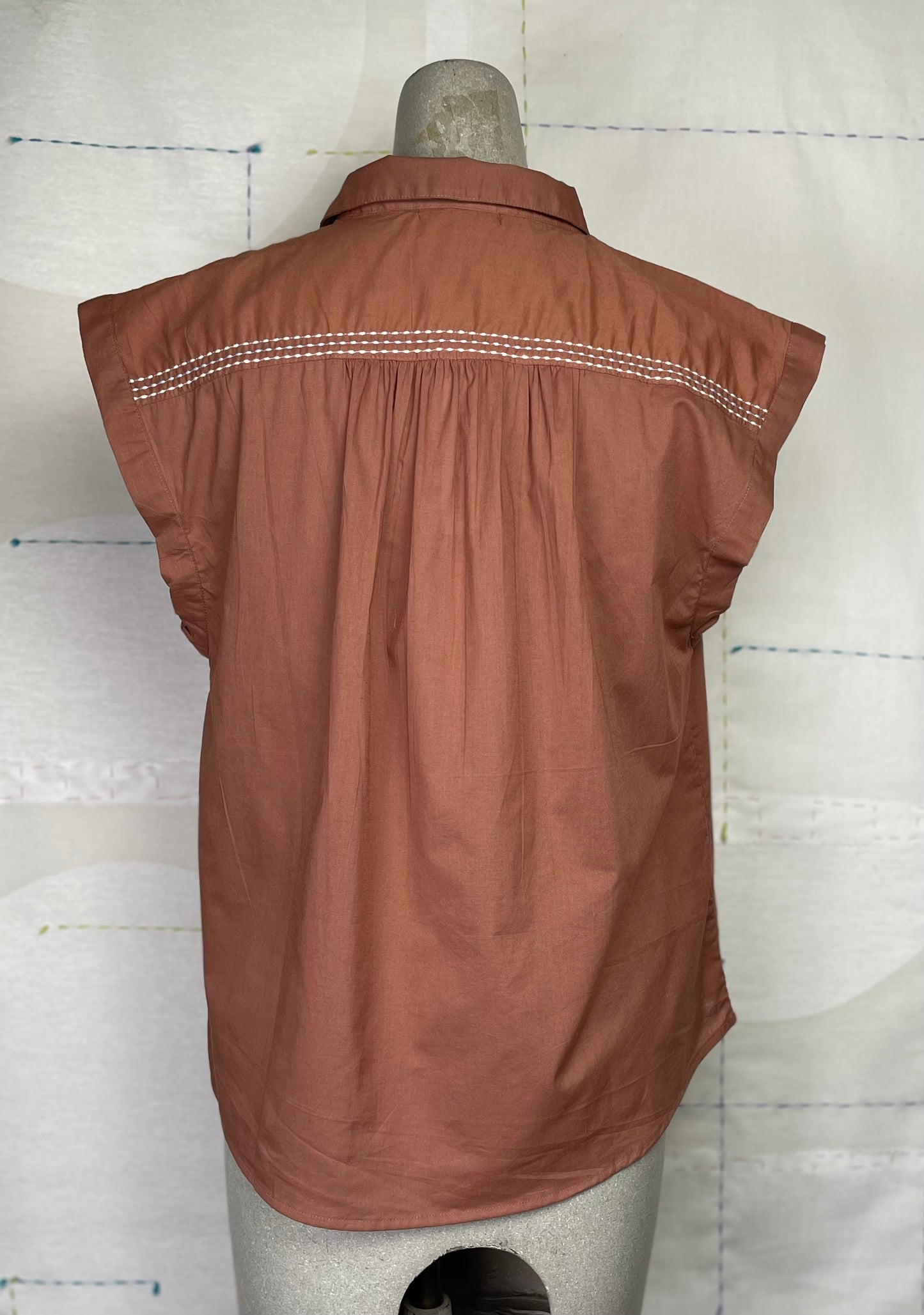 Lilla P. ~ Easy Yoke Blouse - Burnt Sienna