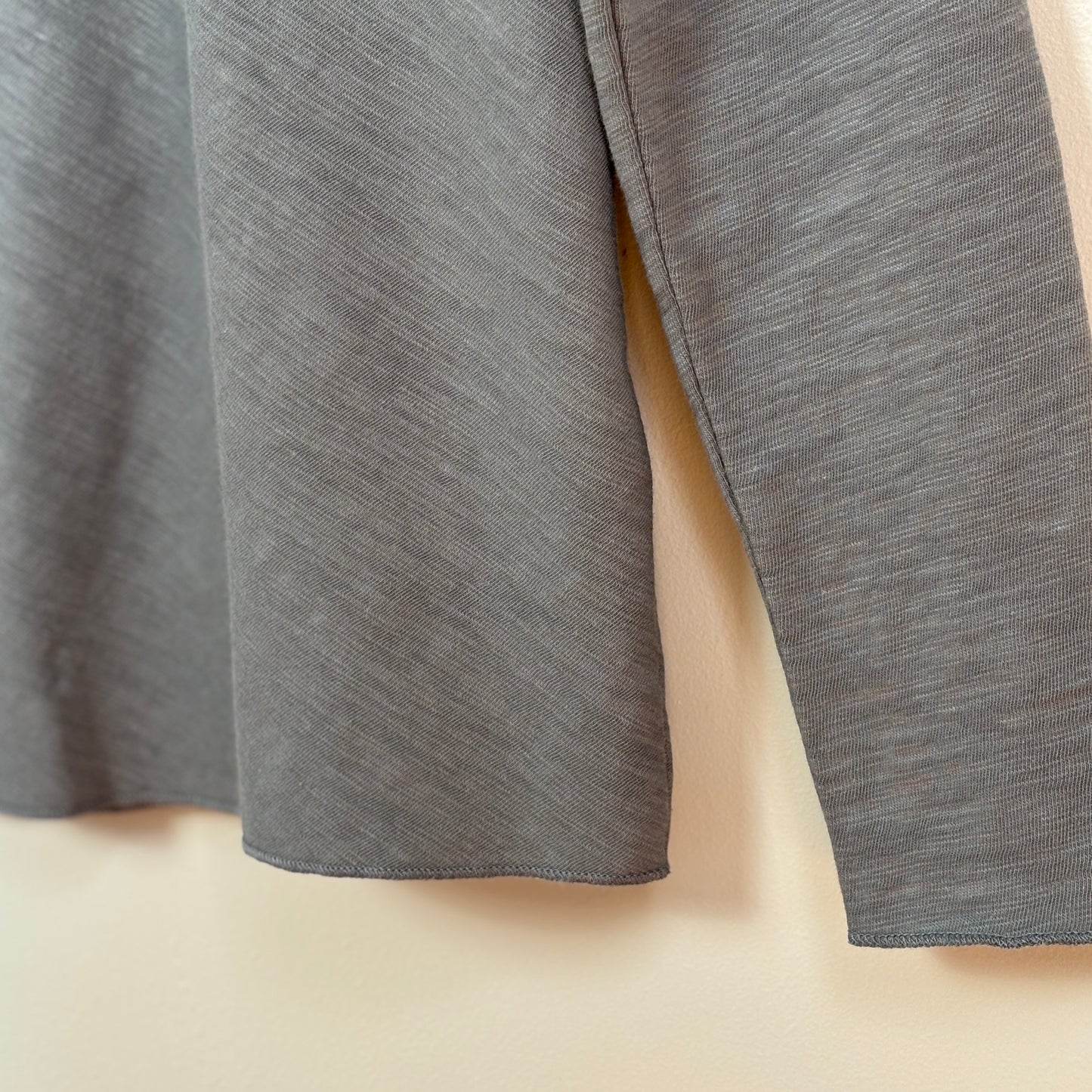 Lilla P. ~ Long Sleeve Bias Cut Crewneck - Gravel