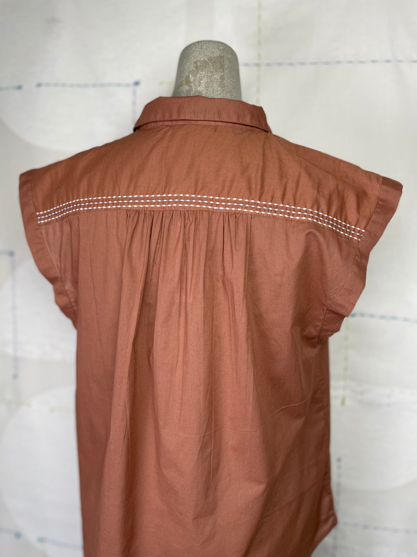 Lilla P. ~ Easy Yoke Blouse - Burnt Sienna