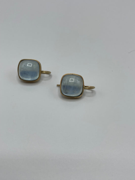 Rebecca Brenner Jewelry  ~  Cabochon Aquamarine Earrings