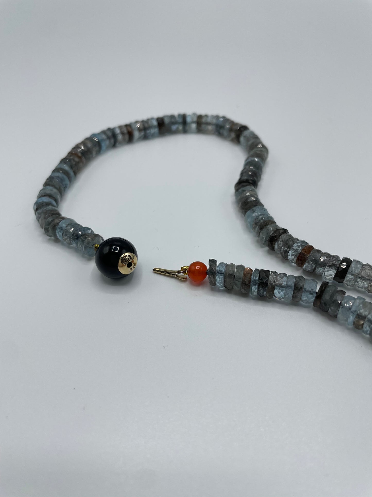 Rebecca Brenner Jewelry ~ Faceted Moss Aquamarine Disc Necklace