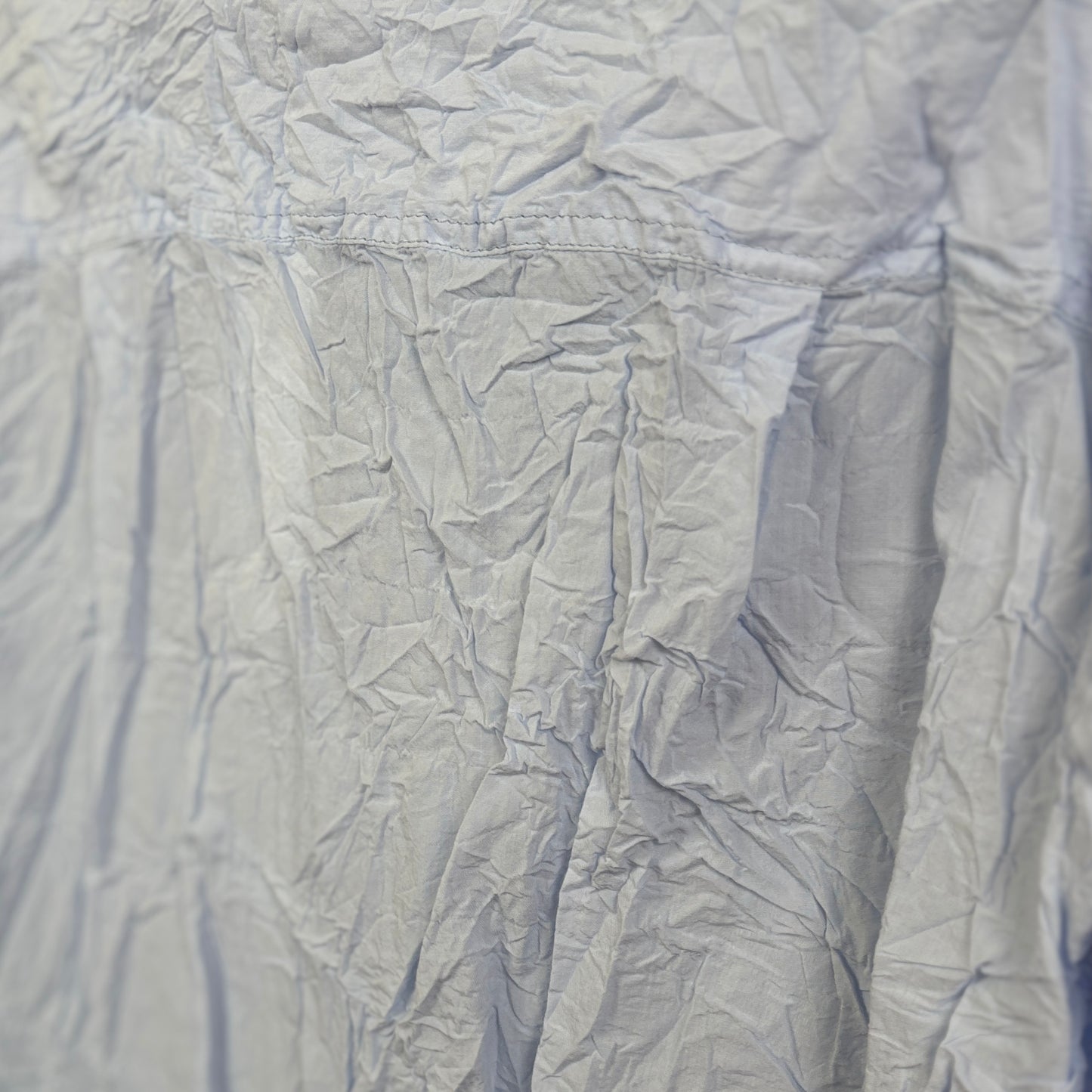 Pas de Calais ~ Washed Cotton Crinkle Stand Collar Shirt - Saxe Blue