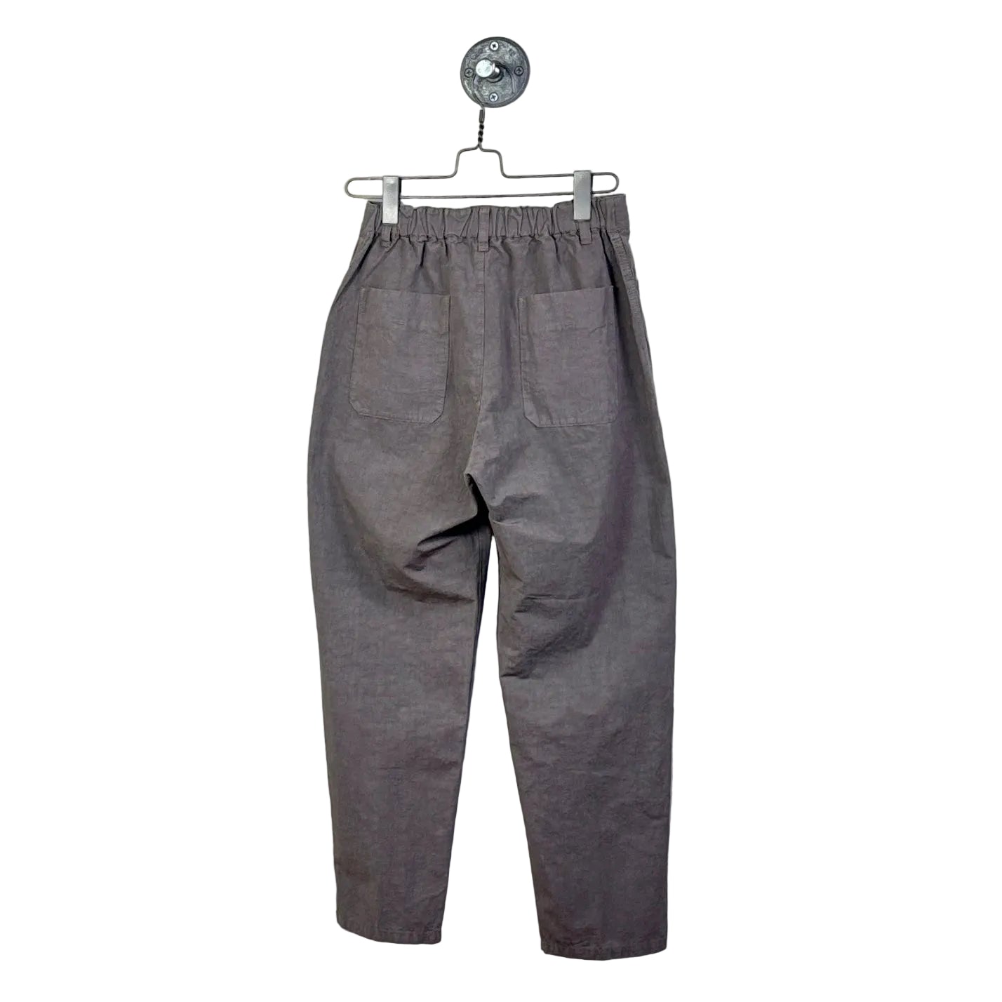 Pas de Calais ~ High Density Plain Weave Loose Slim Pants - Grey