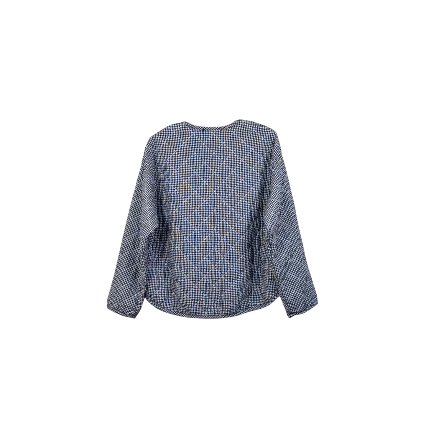 Cut Loose ~ Crinkled Check Quilt Bomber Jacket - Naval
