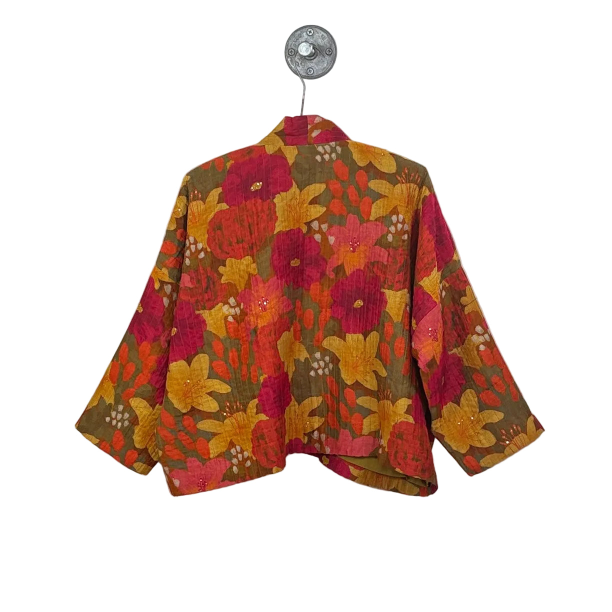 Neeru Kumar ~ Quilted Open Crop Jacket - Multi Floral