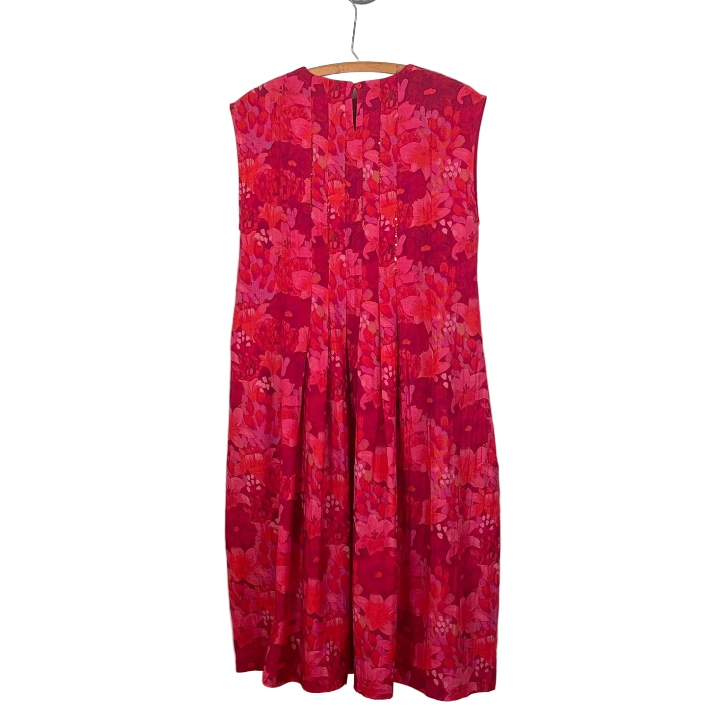 Neeru Kumar ~ Sleeveless Pleat Front Dress - Pink Floral