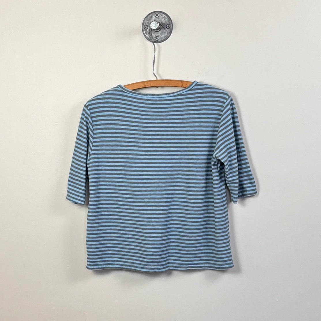 Cut Loose ~ Elbow Sleeve Top - Bellflower Stripe
