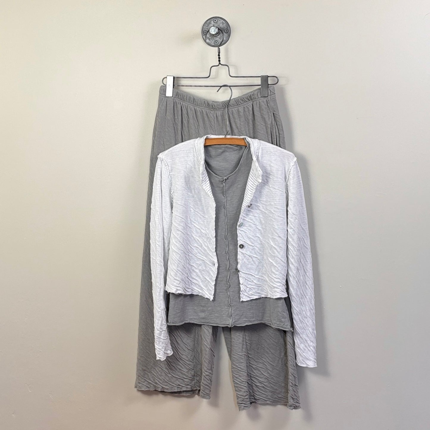 Cut Loose ~ Raw Hem Barrel Pant - Overcast