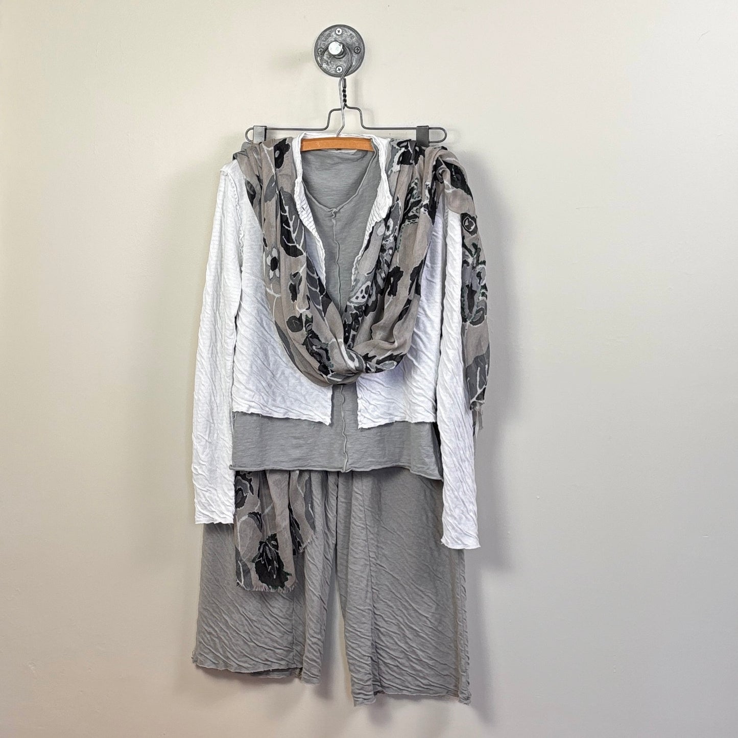 Cut Loose ~ Cropped Asymmetrical Cardigan - White