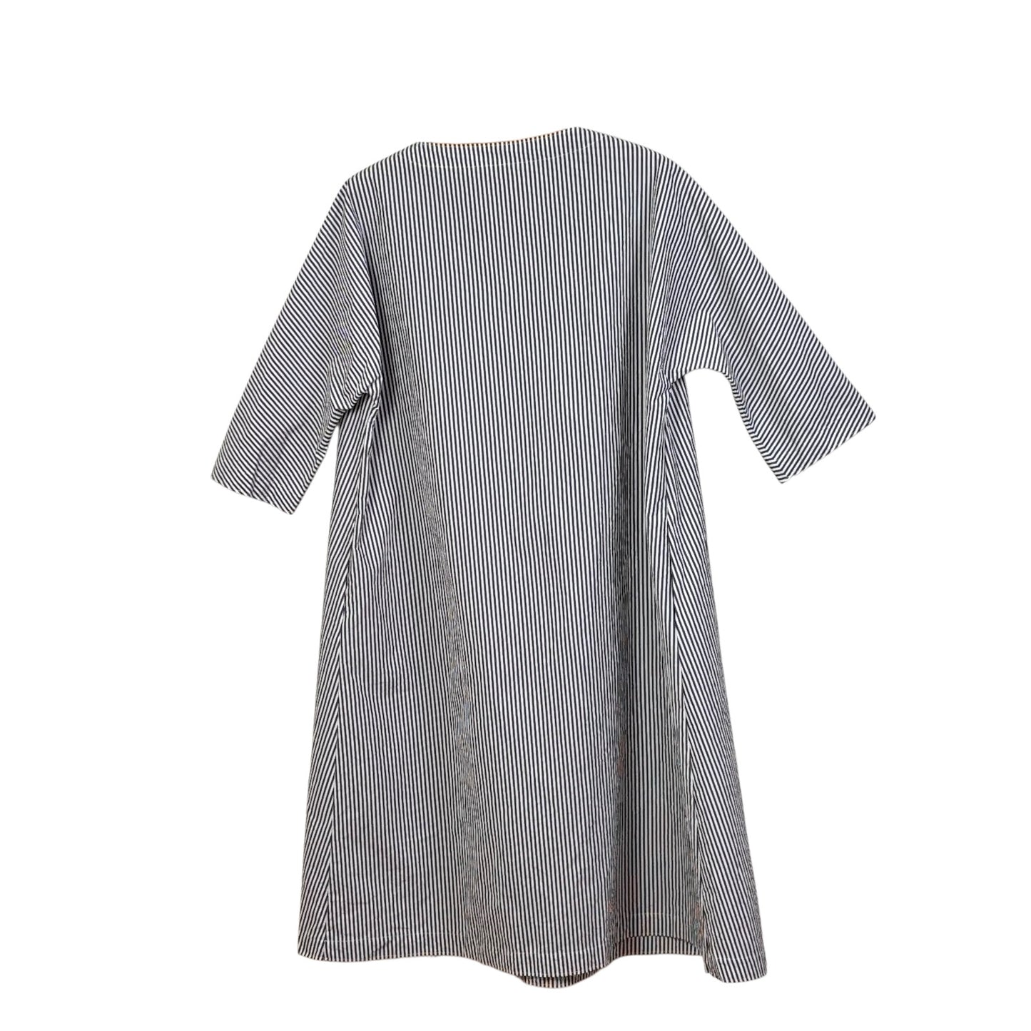 Apuntob ~ 3/4 Sleeve Stripe Dress - Black/White