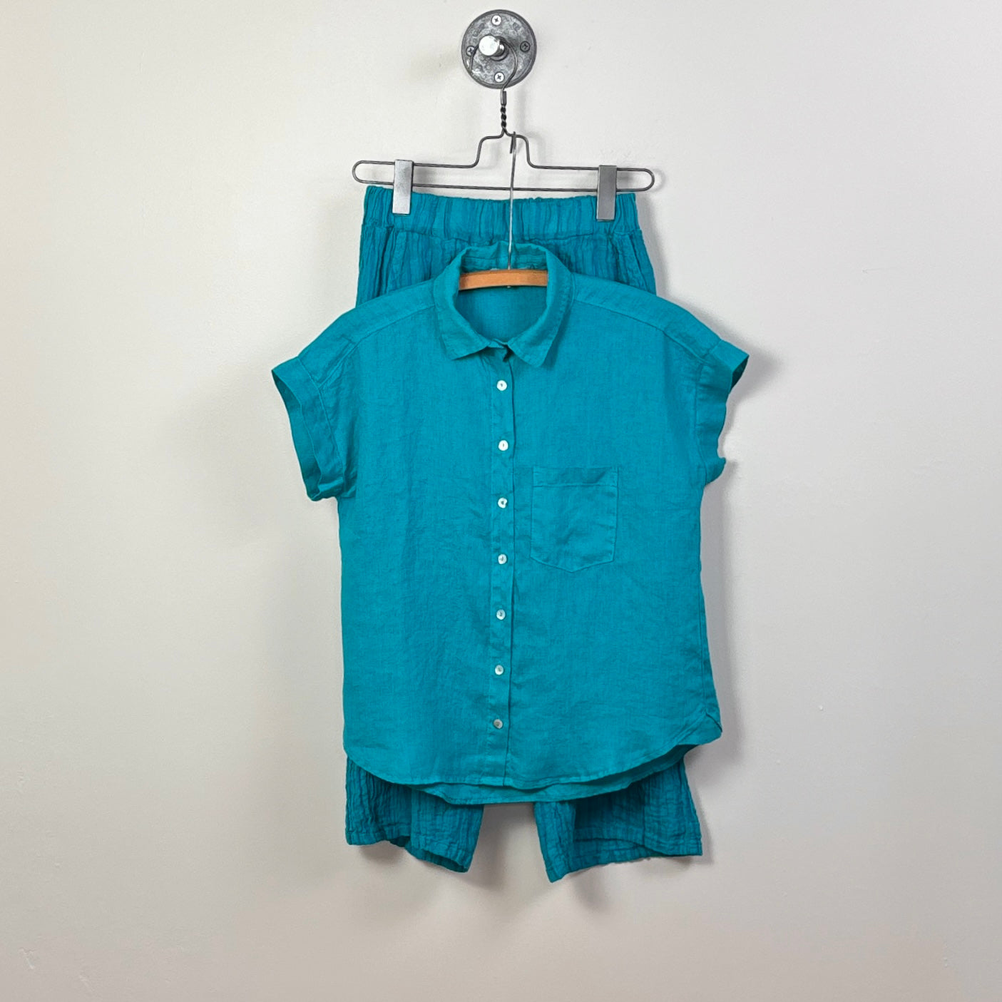 Cut Loose ~ Linen Pocket Shirt - Atlantis
