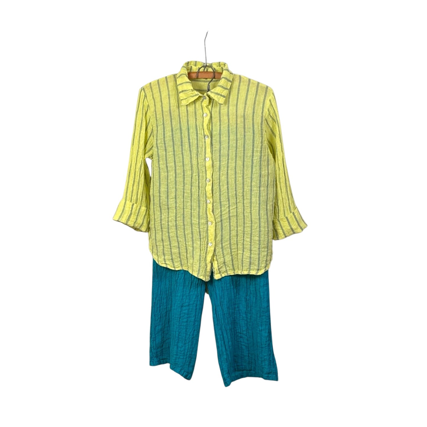 Cut Loose ~ Crop Easy Shirt - Sunburst Stripe