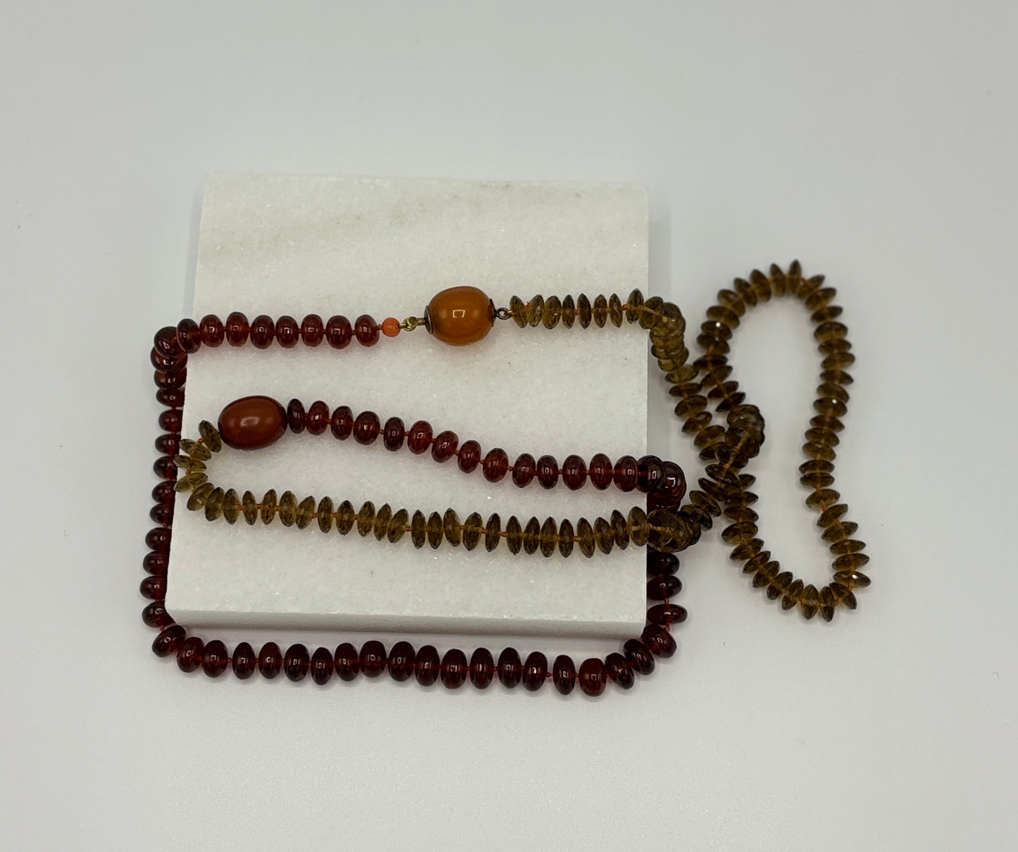Rebecca Brenner Jewelry ~ Hessonite Garnet Disc Necklace