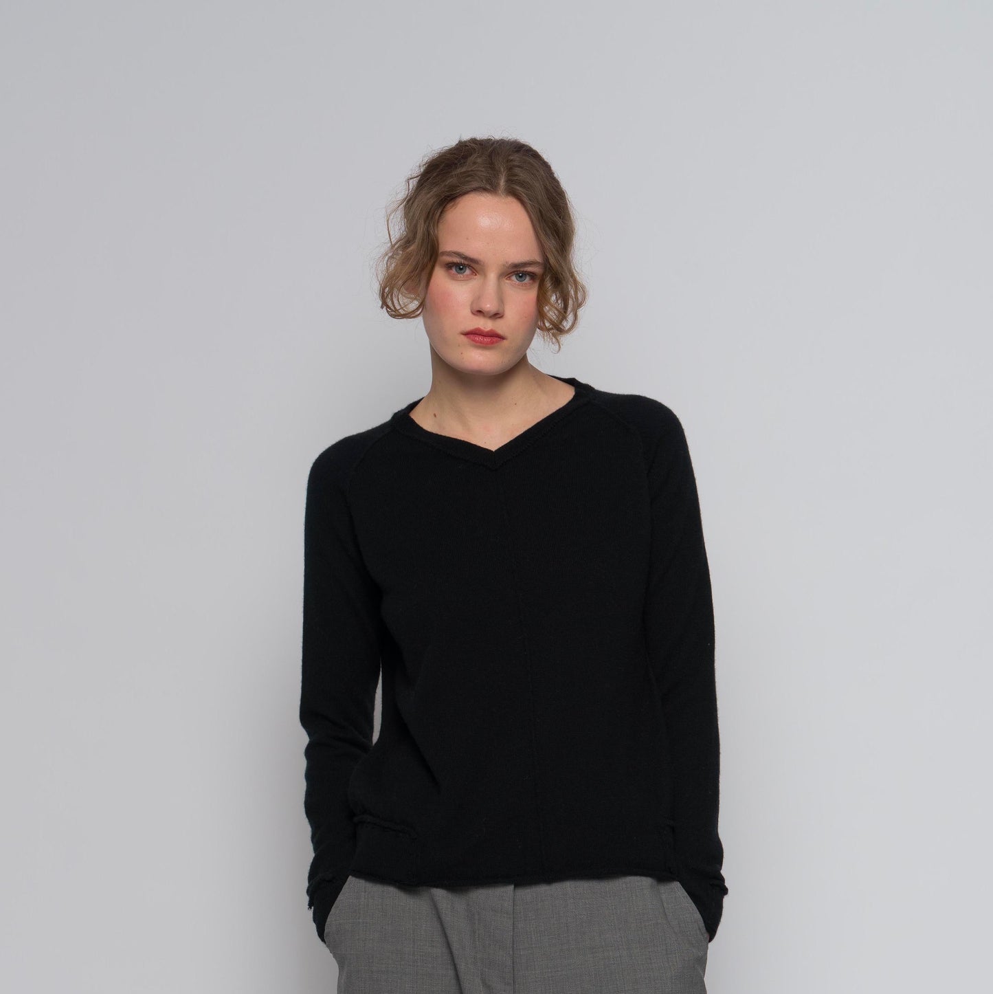 MJW.  ~  V Neck Pullover - Black